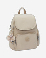 Kipling City Zip Mini Signature Beige Embossed Small Backpack I4697-96A