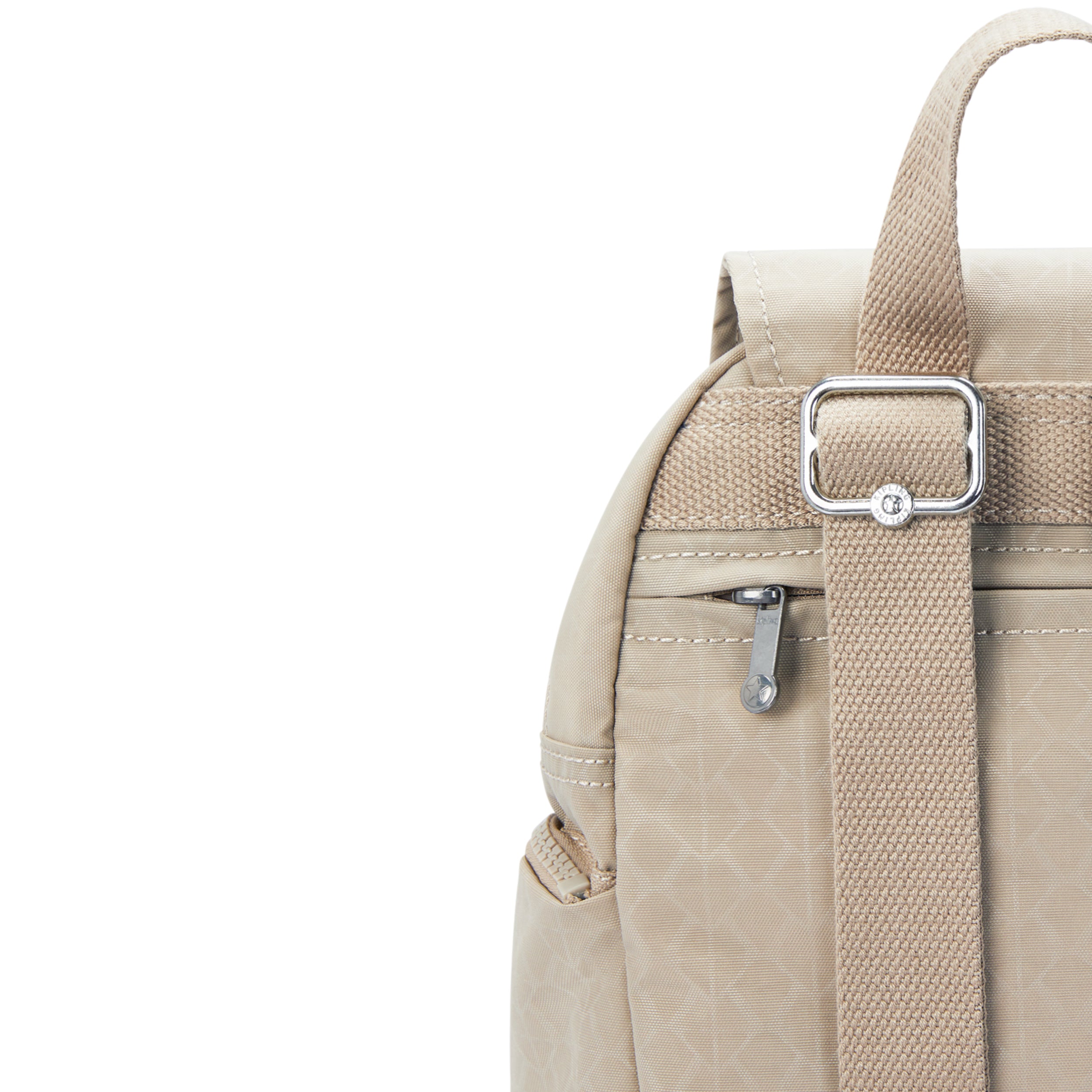 Kipling City Zip Mini Signature Beige Embossed Small Backpack I4697-96A