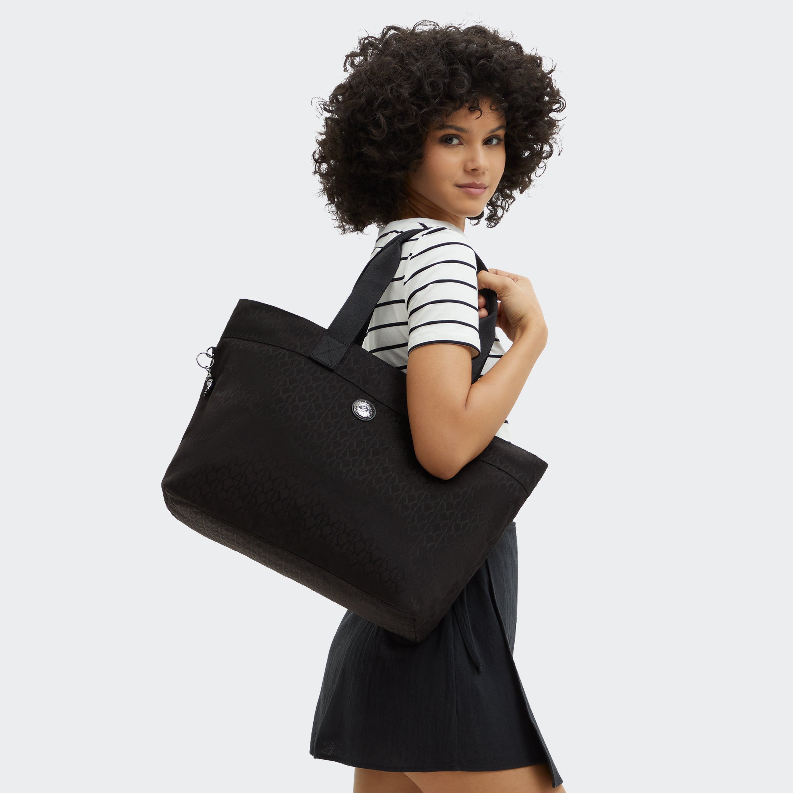Kipling Colissa Up Black Sign Jq Large Tote I4895-Y12