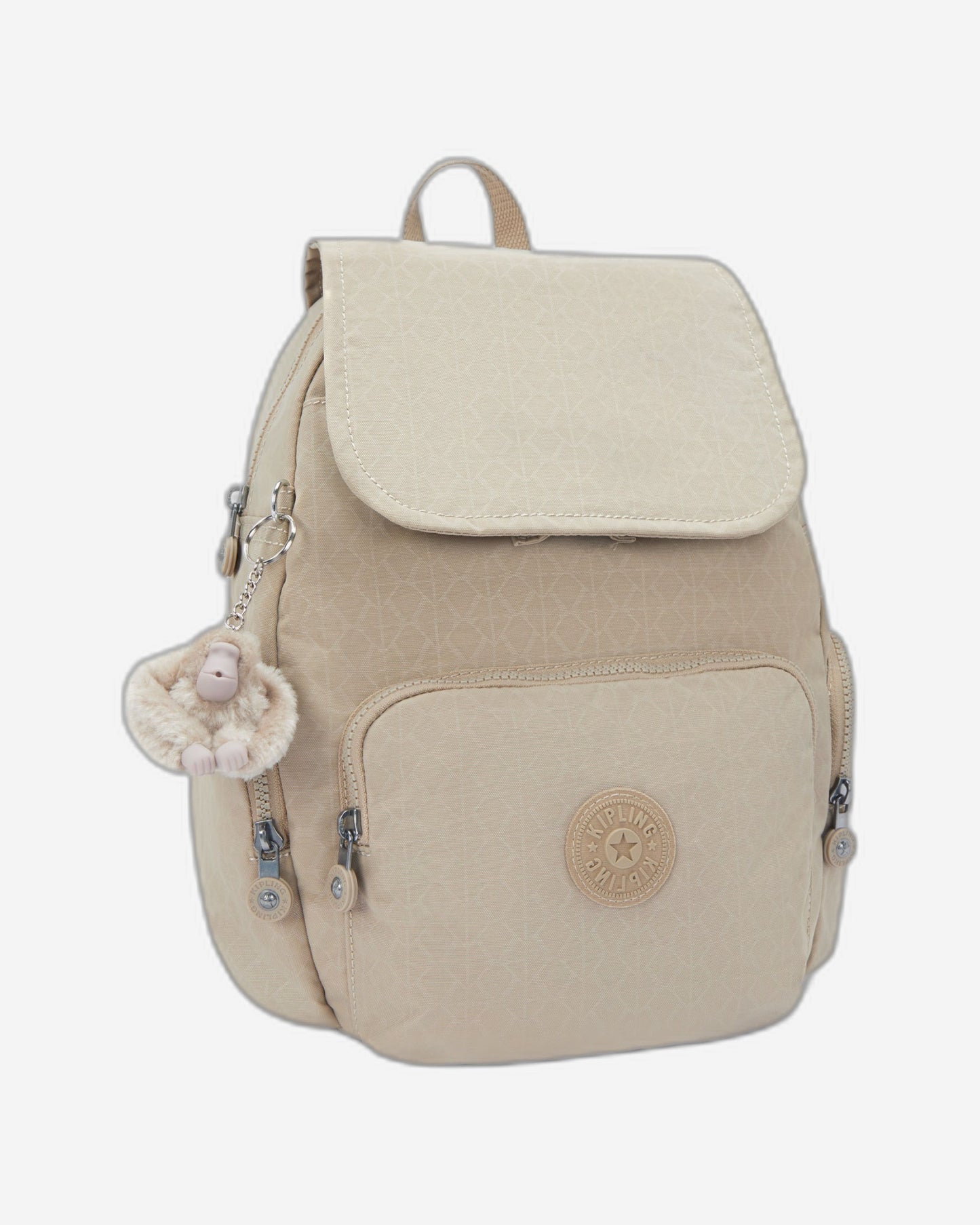 Kipling City Zip S Signature Beige Embossed Small Backpack I5634-96A