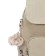 Kipling City Zip S Signature Beige Embossed Backpack I5634-96A