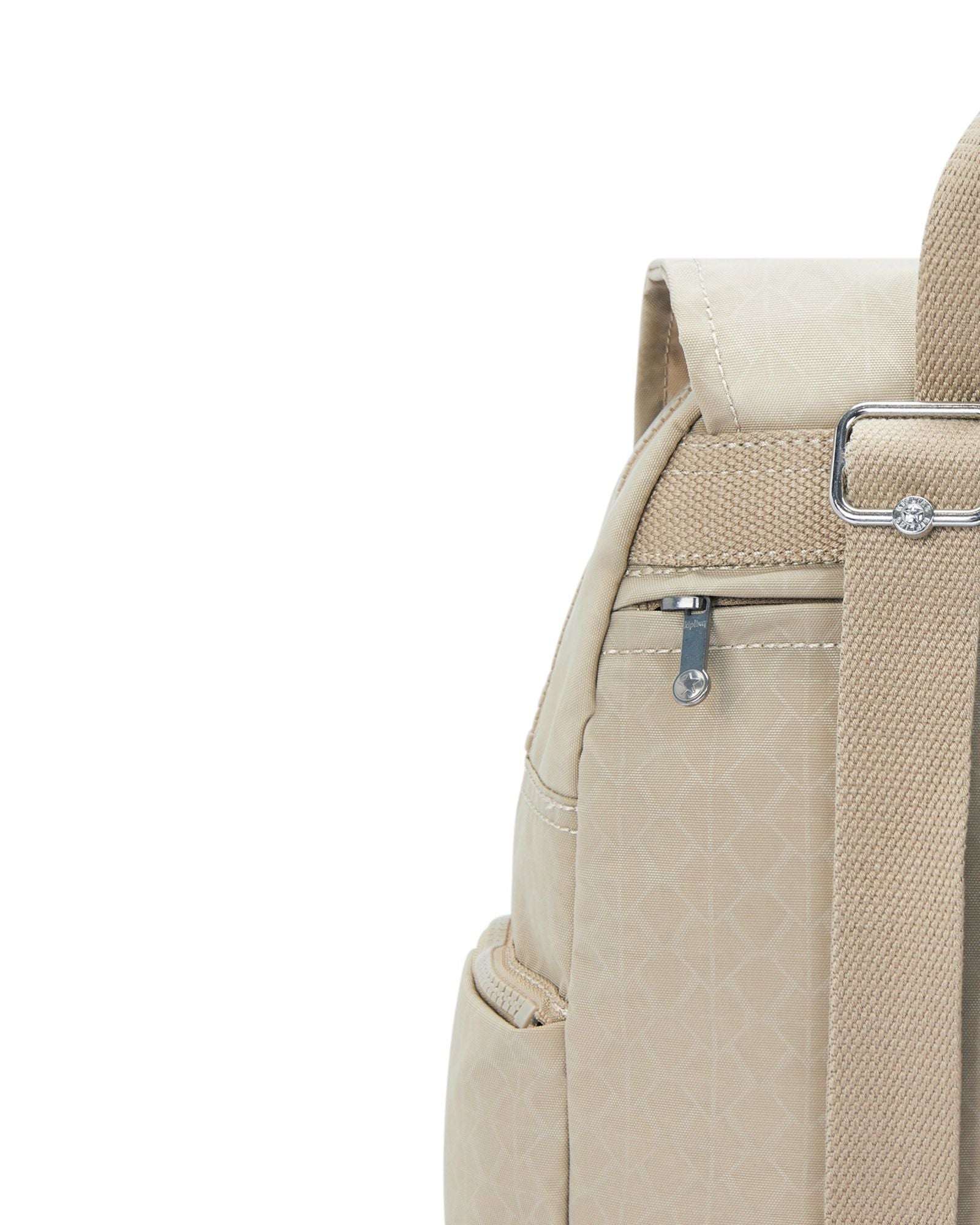 Kipling City Zip S Signature Beige Embossed Backpack I5634-96A