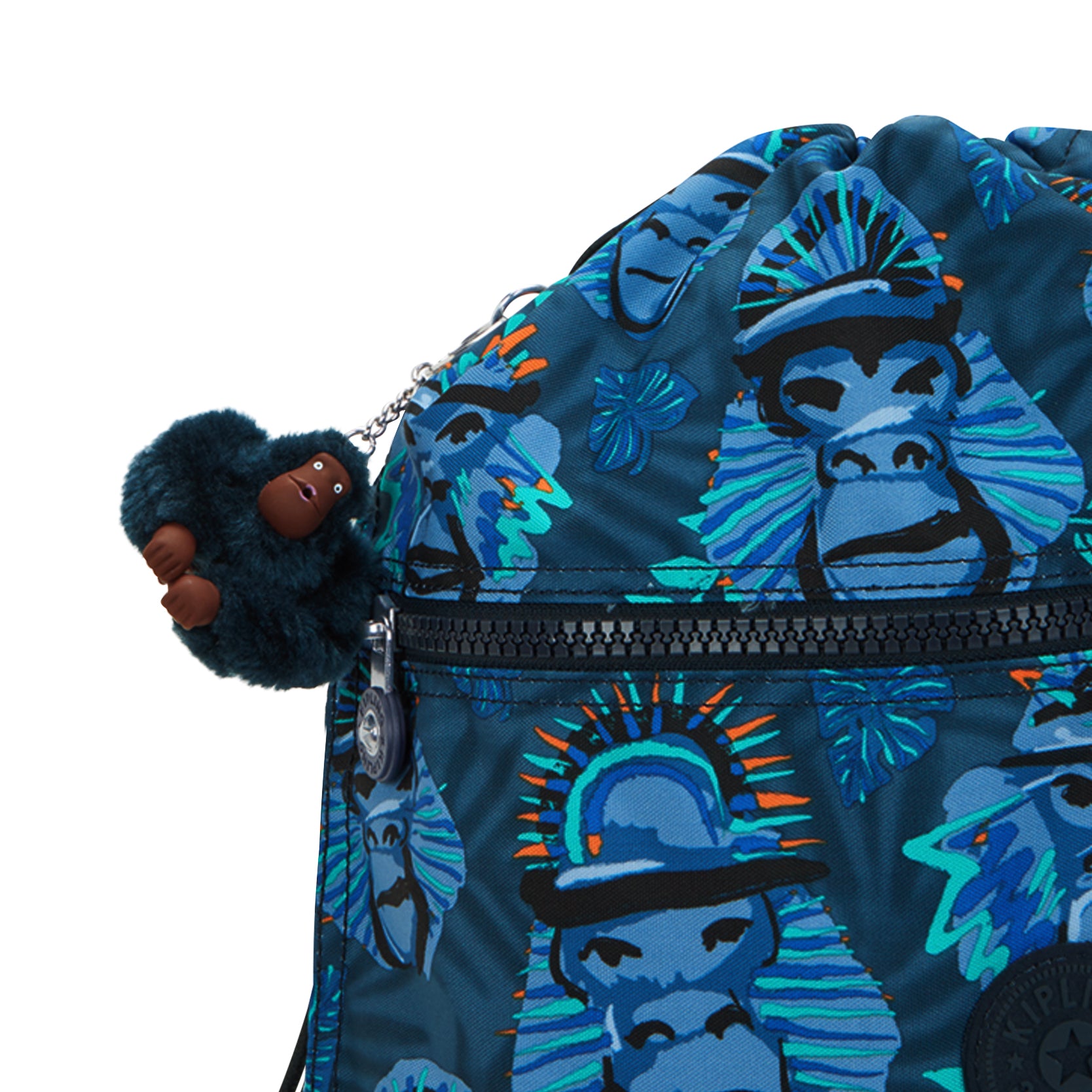 Kipling Supertaboo Blue Monkey Fun Medium Backpack C2I5637-8HJ