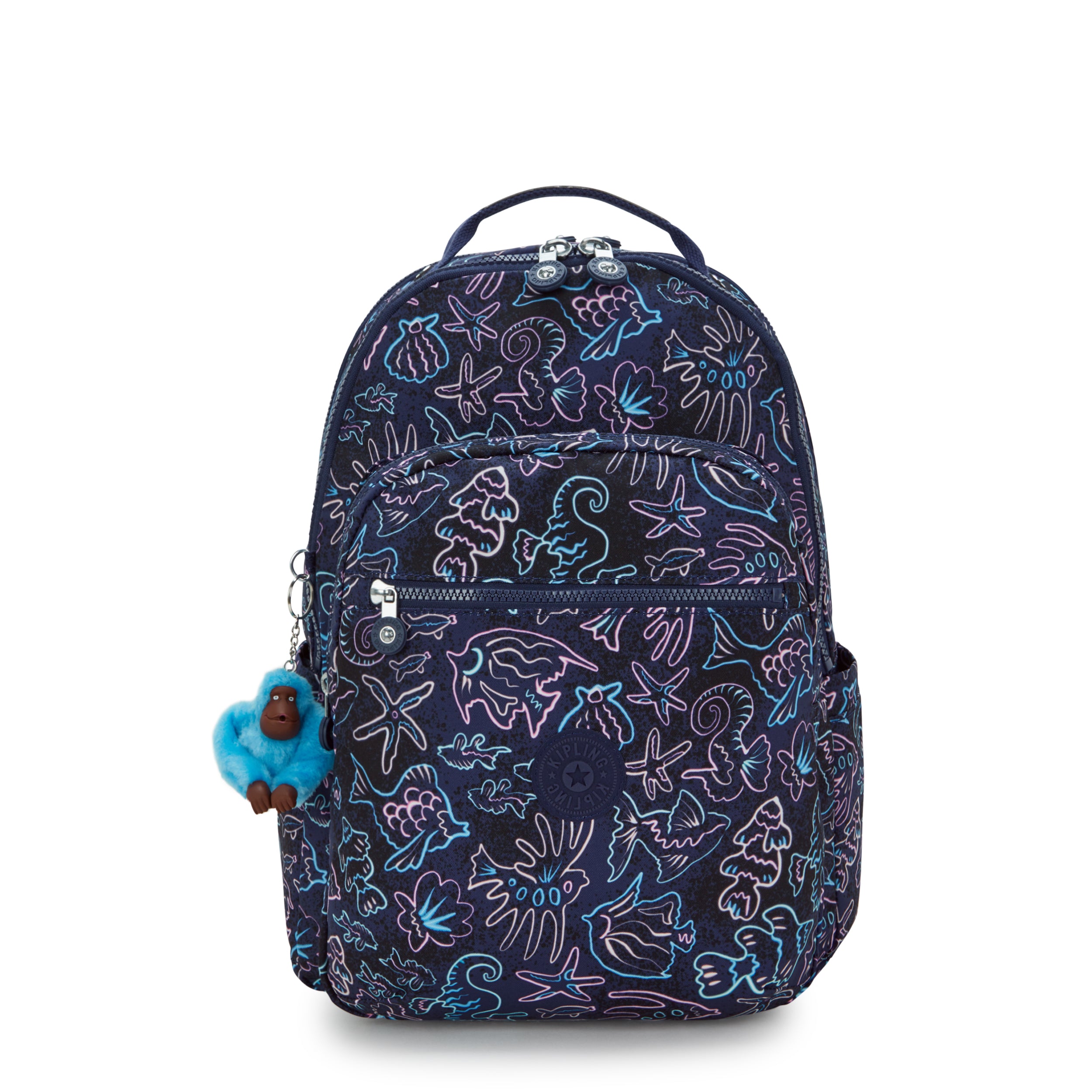 Kipling Seoul Lap Disco Fish Large backpack with laptop compartment I5816-4FK