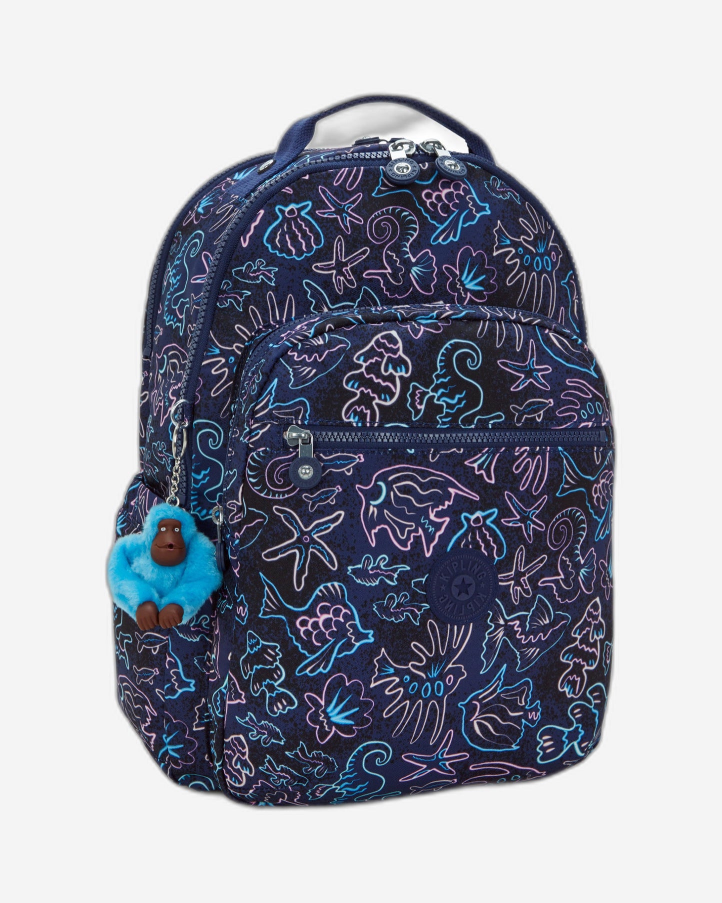 Kipling Seoul Lap Disco Fish Large backpack with laptop compartment I5816-4FK