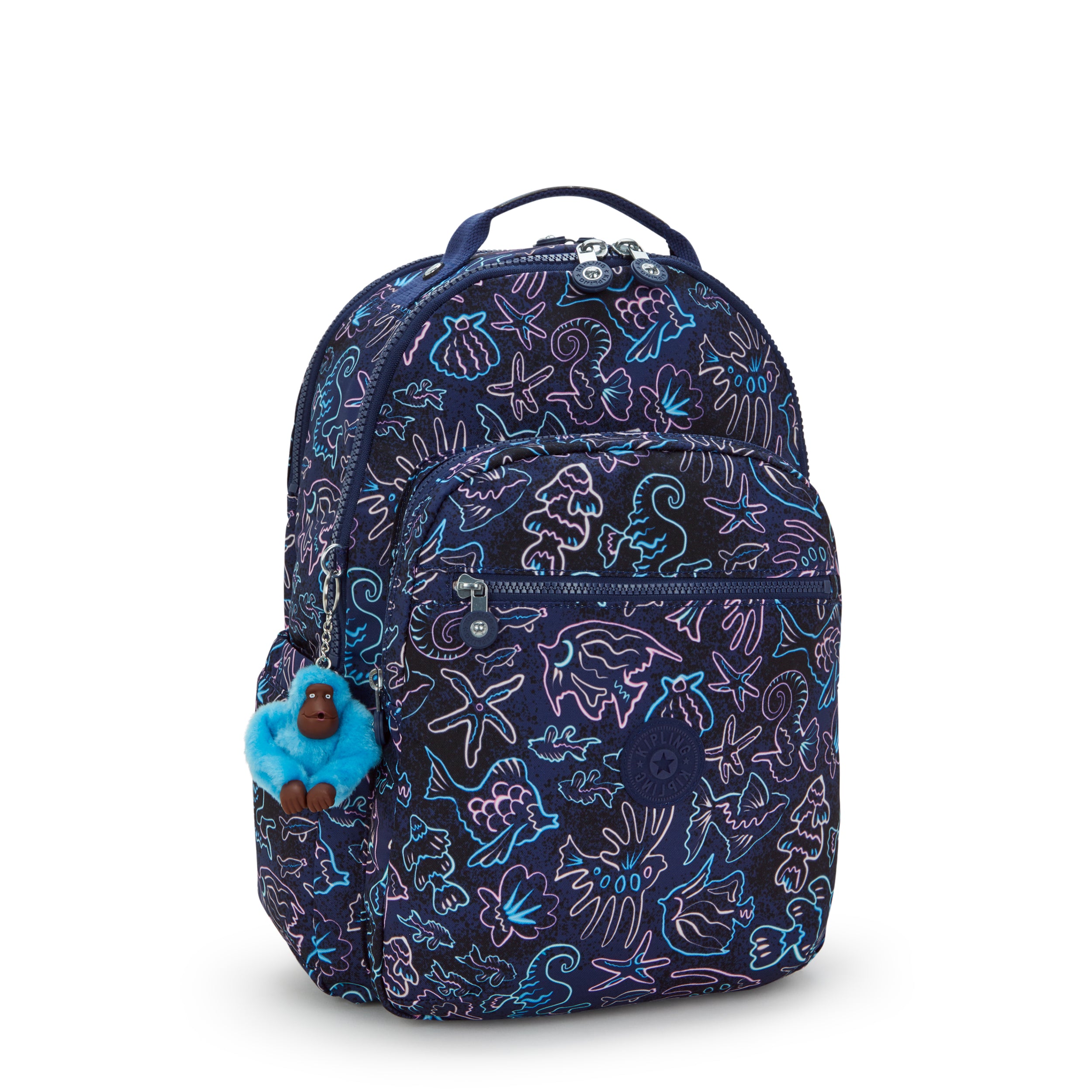 Kipling Seoul Lap Disco Fish Large backpack with laptop compartment I5816-4FK