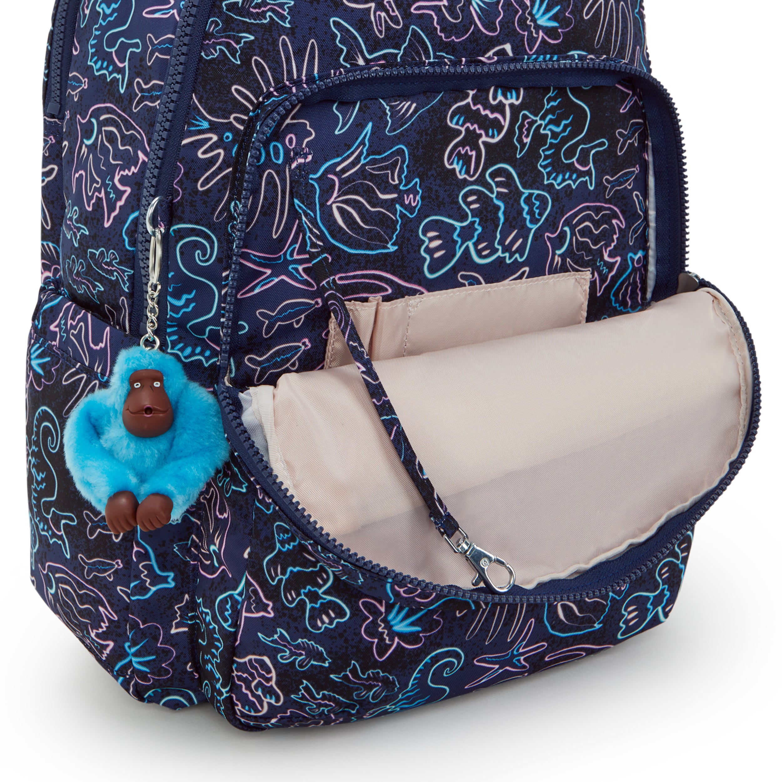Kipling Seoul Lap Disco Fish Large backpack with laptop compartment I5816-4FK