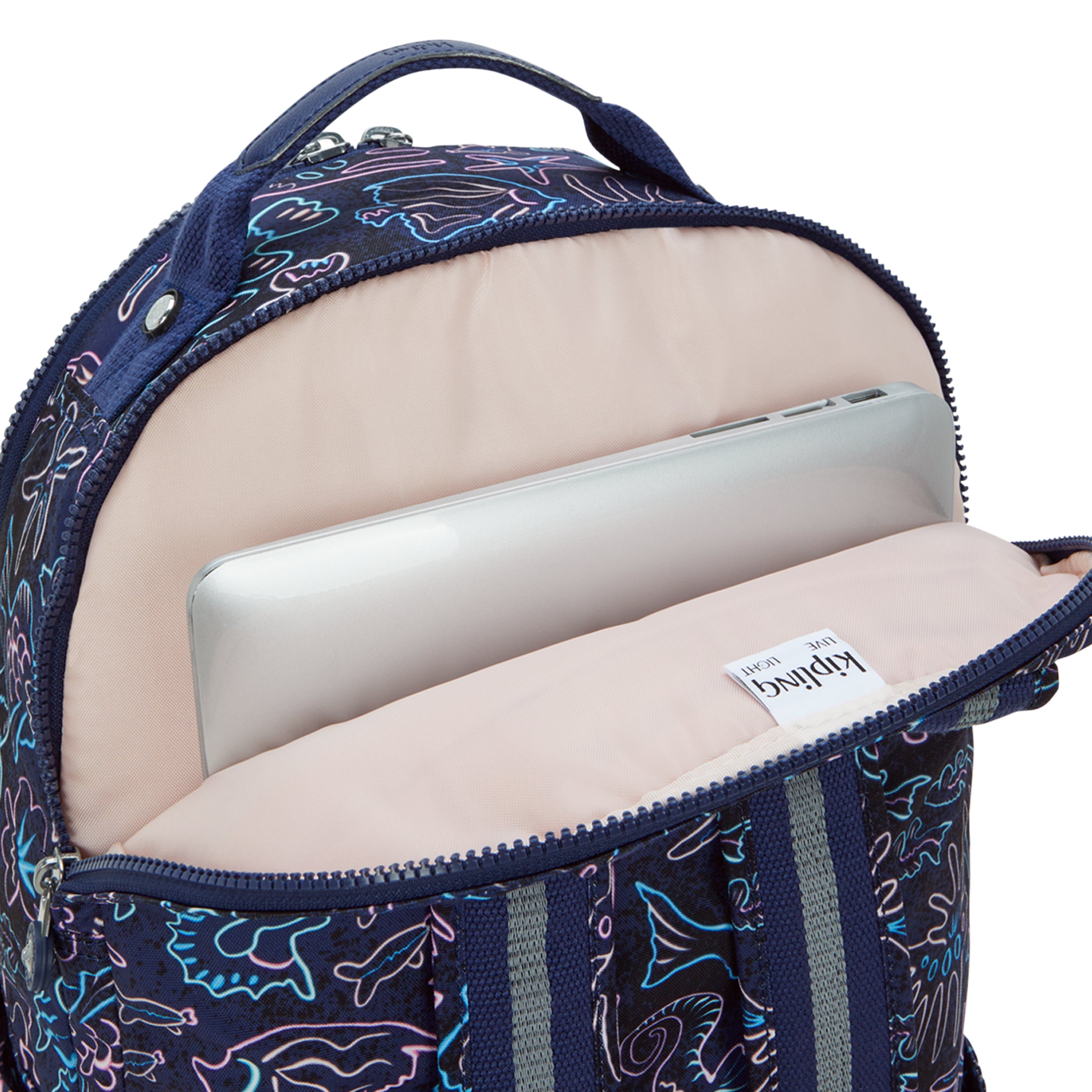 Kipling Seoul Lap Disco Fish Large backpack with laptop compartment I5816-4FK
