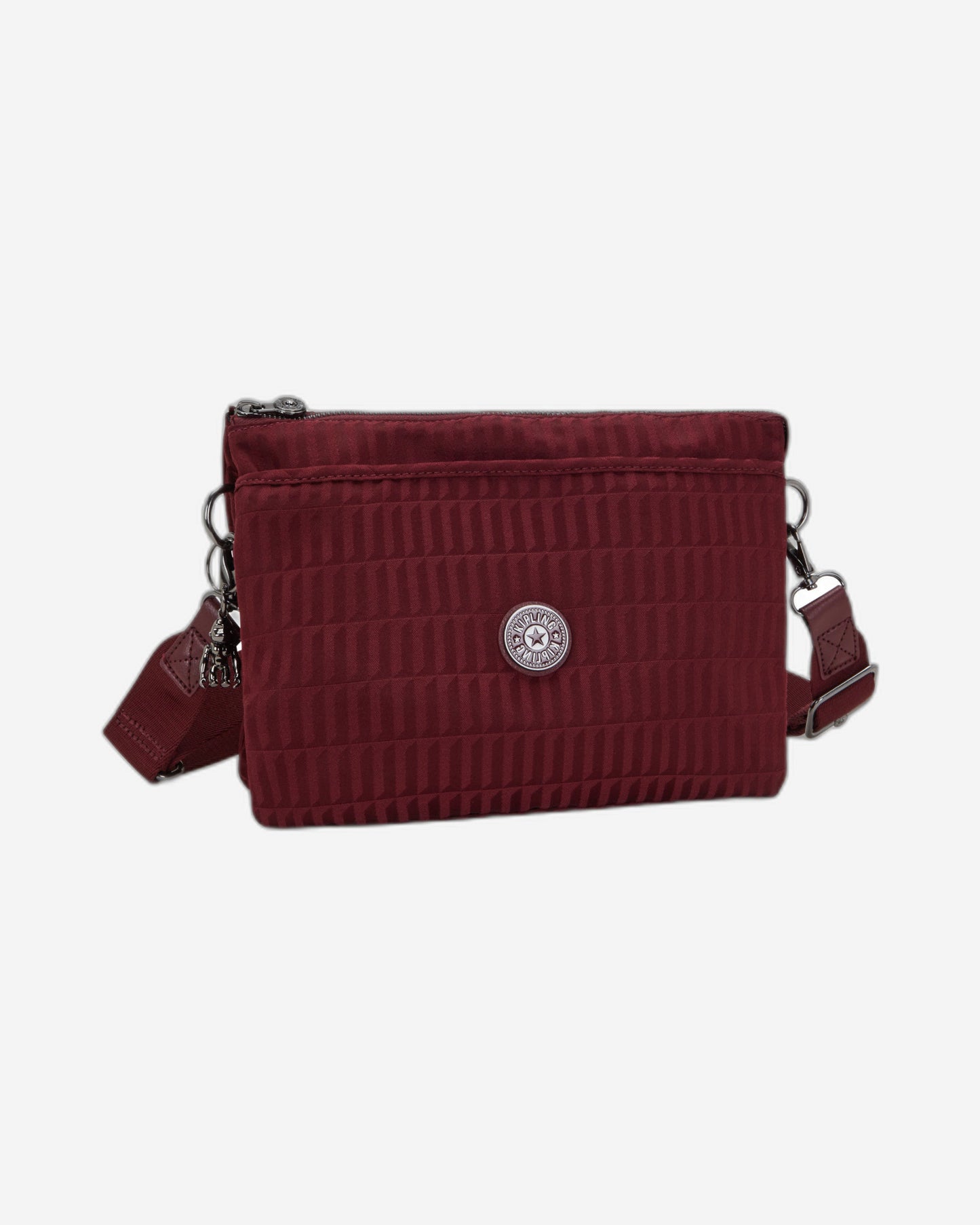 Kipling Riri L Maroon Tile Jq Medium Crossbody (with Removable Shoulderstrap) I5954-9HX