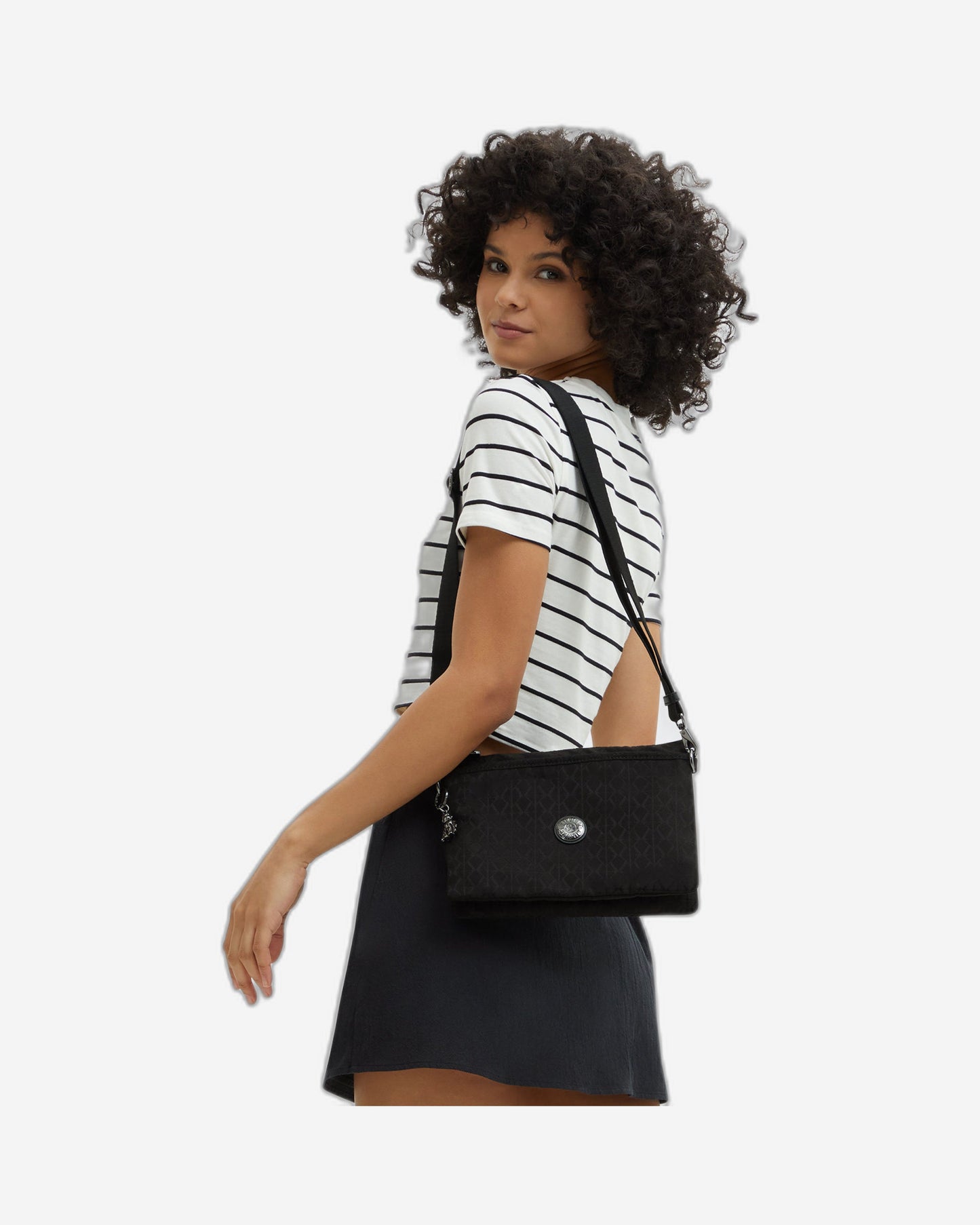 Kipling Riri L Black Sign Jq Medium Crossbody I5954-Y12