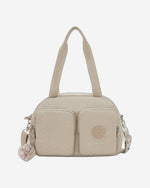 Kipling Cool Defea Signature Beige Embossed Medium Shoulderbag I6017-96A