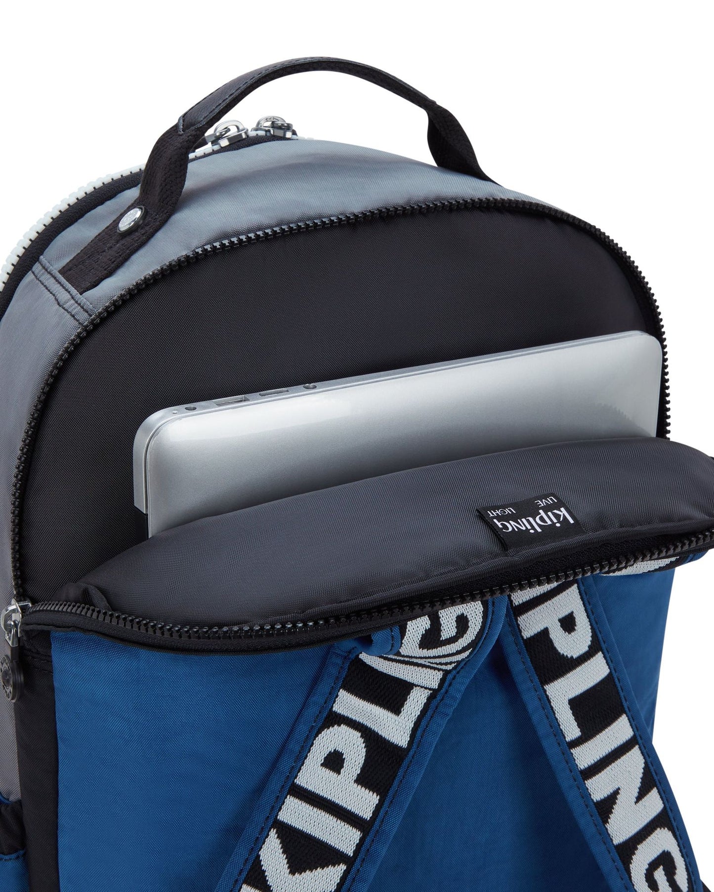 Kipling Seoul Lap Scuba Blue Bl Large backpack with laptop compartment I6180-9EK