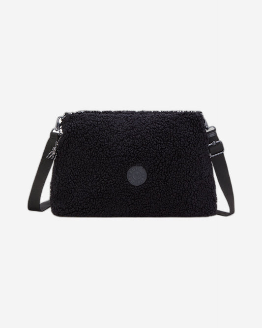 Kipling Pollie M Black Fuzz Medium Shoulderbag I6331-5PF
