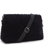 Kipling Pollie M Black Fuzz Shoulder Bag I6331-5PF