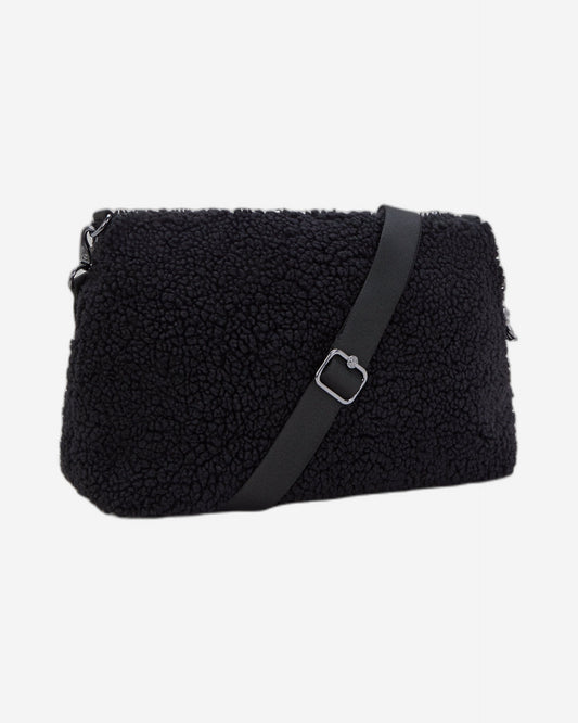 Kipling Pollie M Black Fuzz Medium Shoulderbag I6331-5PF