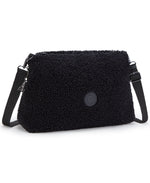 Kipling Pollie M Black Fuzz Shoulder Bag I6331-5PF
