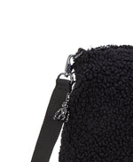 Kipling Pollie M Black Fuzz Shoulder Bag I6331-5PF