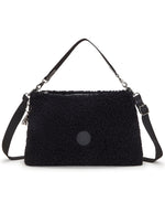 Kipling Pollie M Black Fuzz Shoulder Bag I6331-5PF