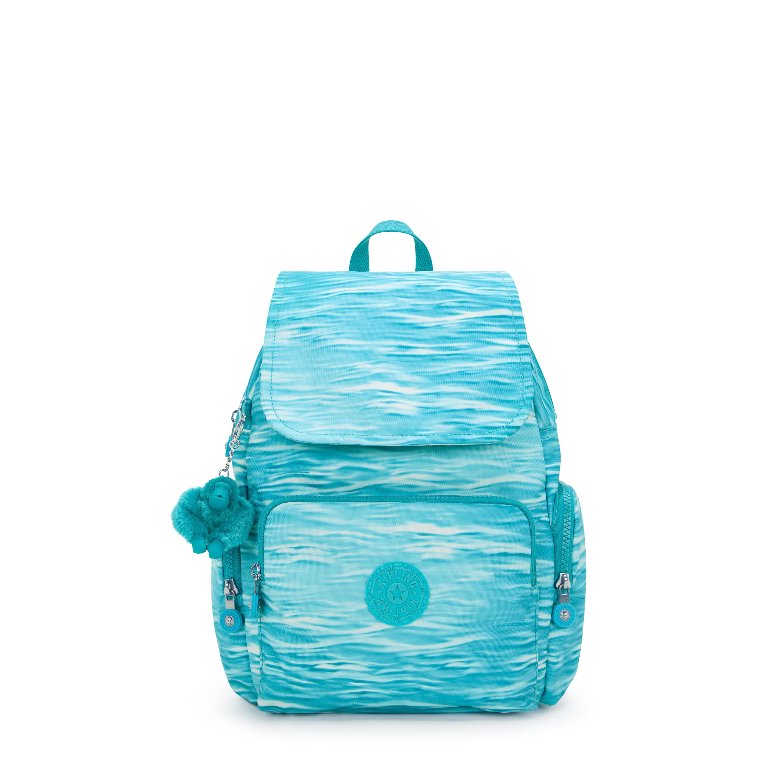 KIPLING-City Zip S-Small Backpack with Adjustable Straps-Aqua Pool-I6345-5MF