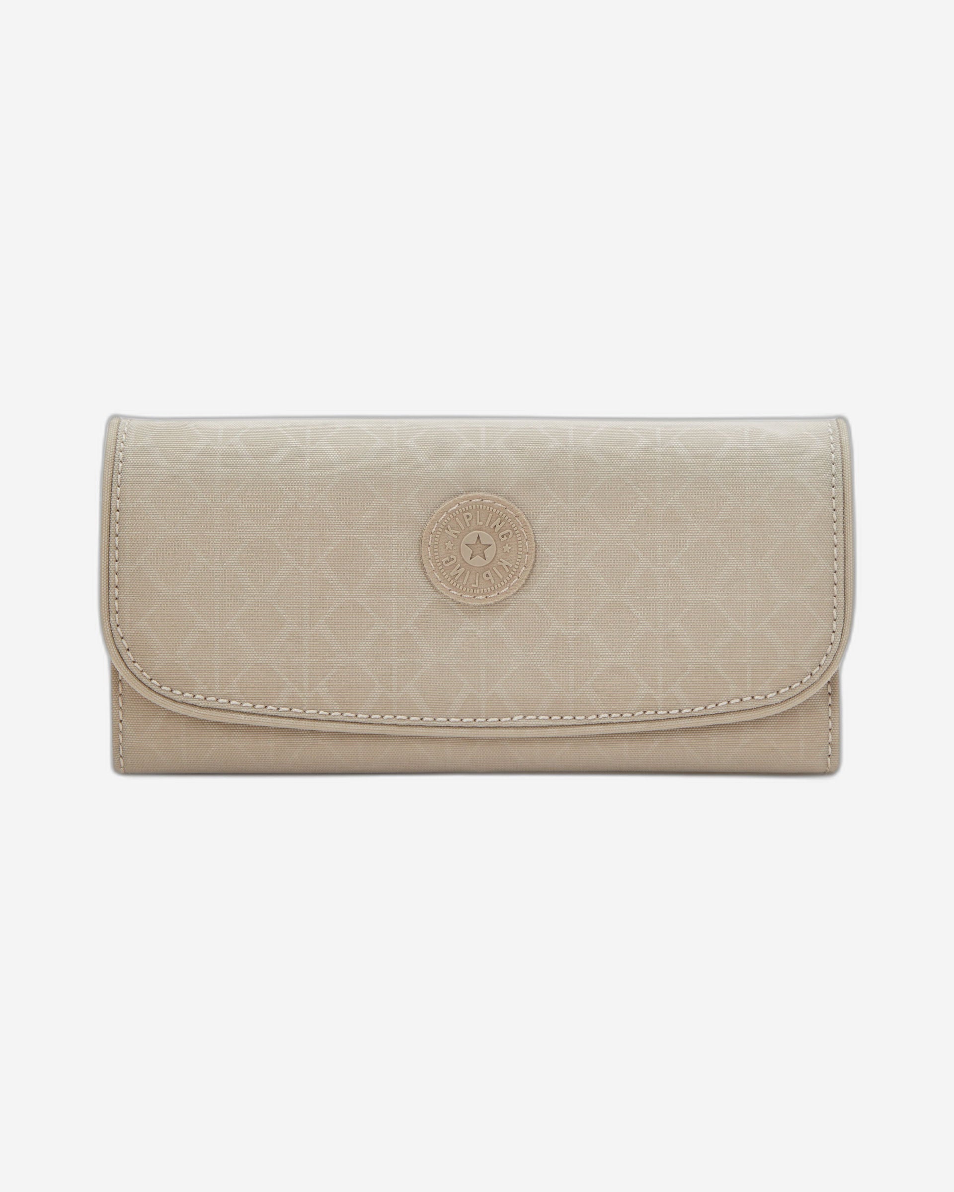 Kipling Money Land Signature Beige Embossed Large Wallet I7015-96A
