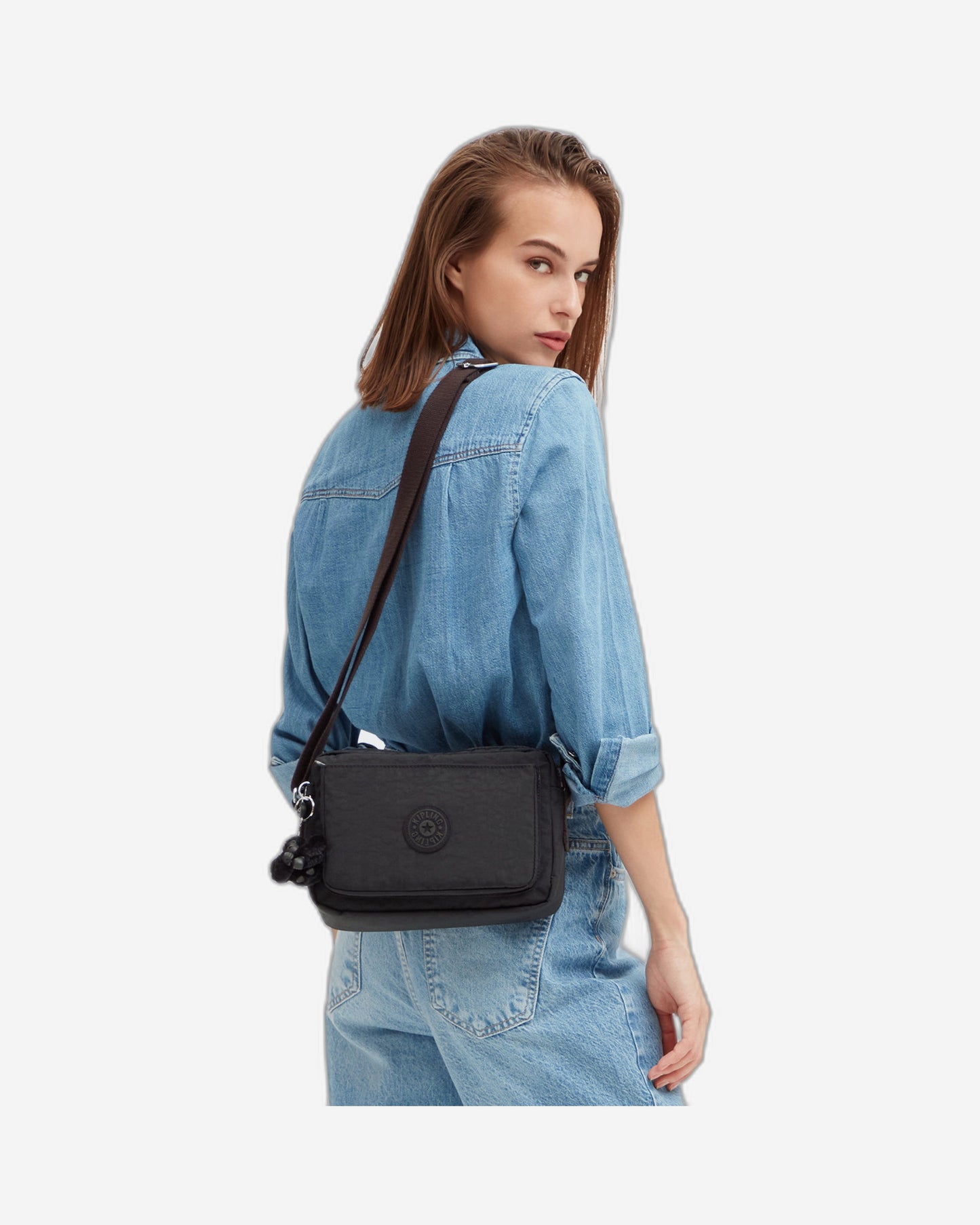 Kipling Abanu M Black Noir Medium Crossbody Bag C2I7076-P39