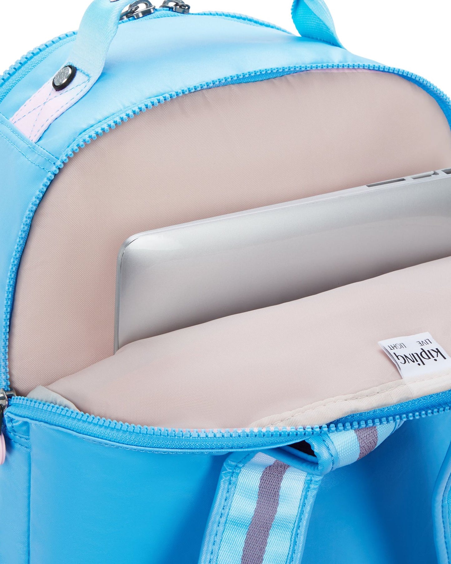 Kipling Seoul Lap Sea Blue Met Large backpack with laptop compartment I7135-52D