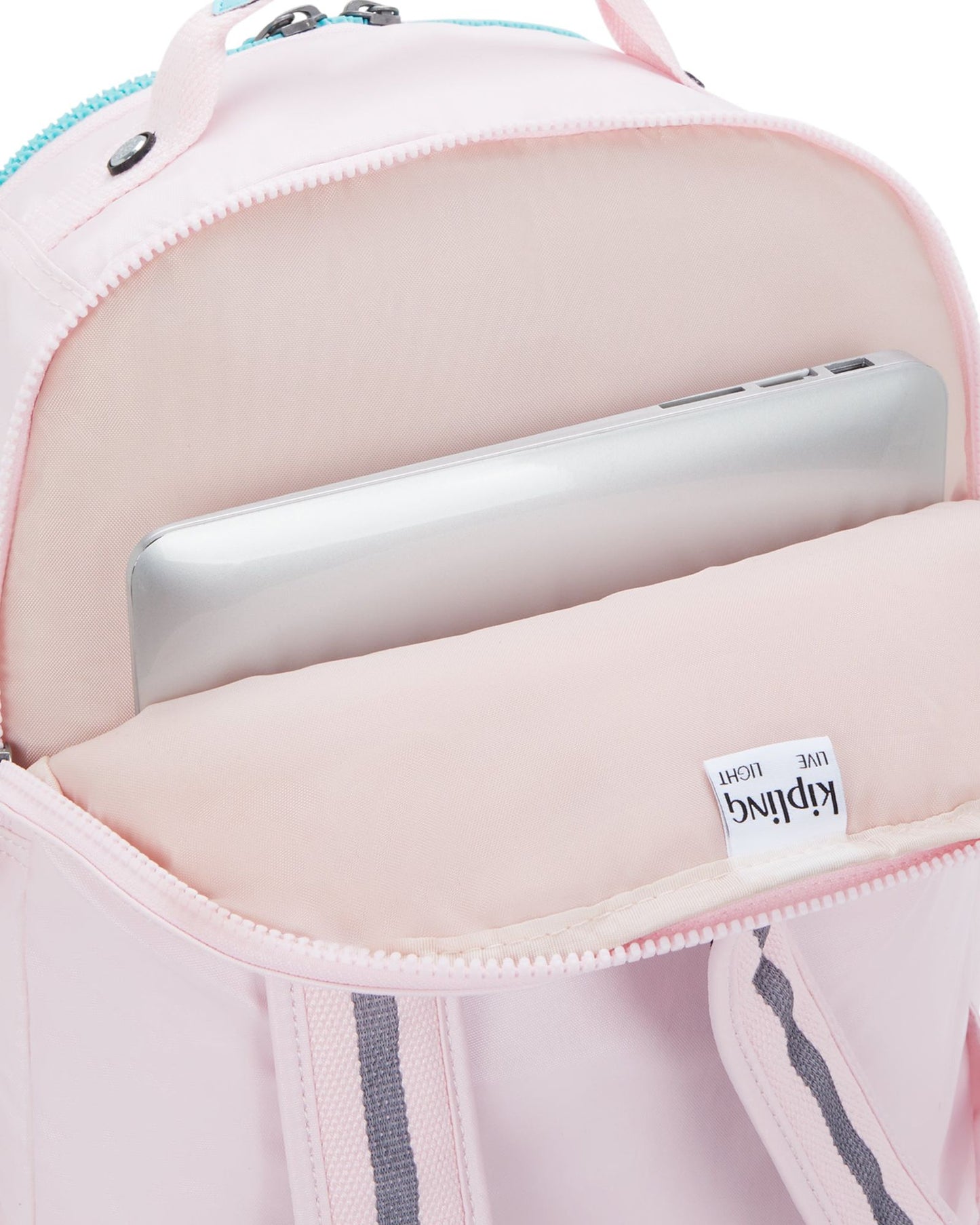 Kipling Seoul Lap Sea Pink Met Large backpack with laptop compartment I7135-52J