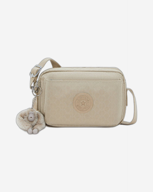 Kipling Abanu Signature Beige Embossed Small Crossbody Bag I7248-96A