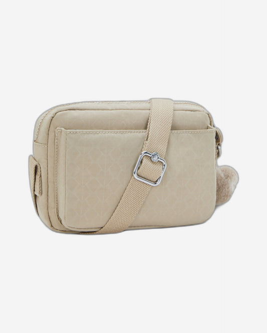 Kipling Abanu Signature Beige Embossed Small Crossbody Bag I7248-96A