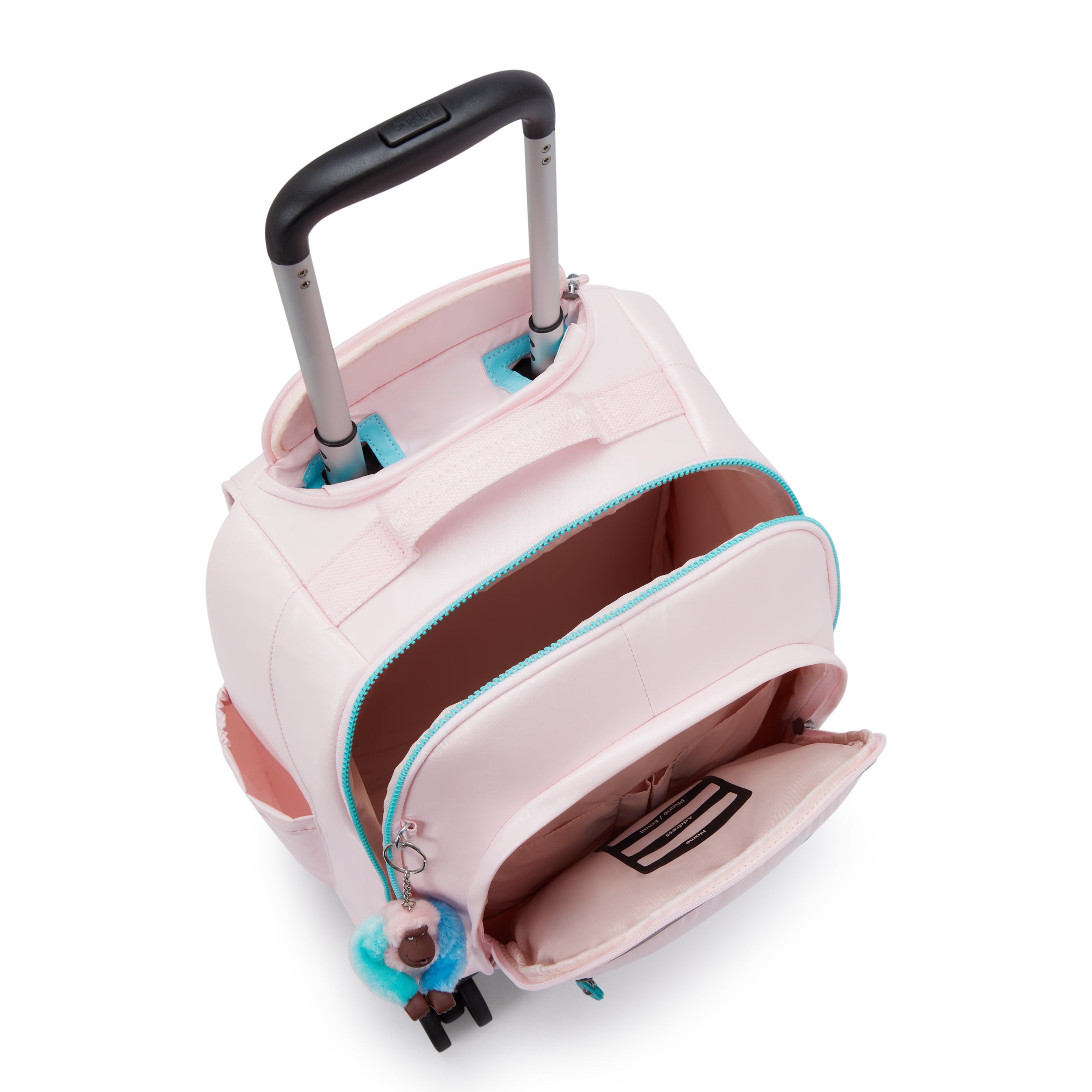 Kipling New Zea Sea Pink Met Large wheeled backpack with laptop compartment I7267-52J