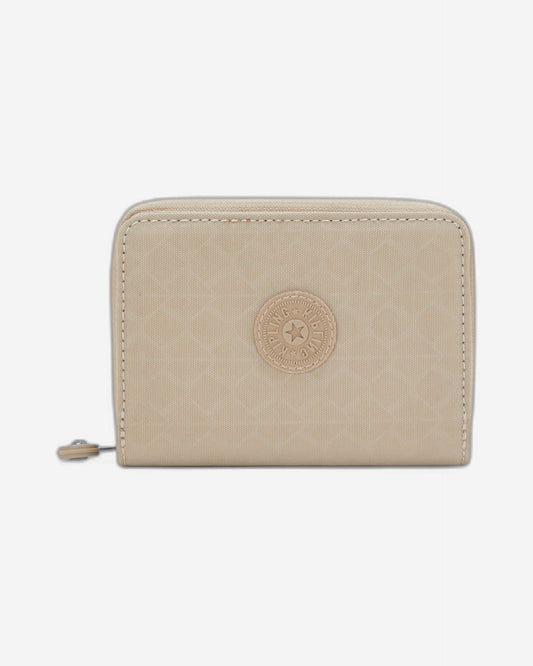 Kipling Money Love Signature Beige Embossed Medium Wallet I7276-96A