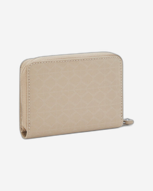 Kipling Money Love Signature Beige Embossed Medium Wallet I7276-96A