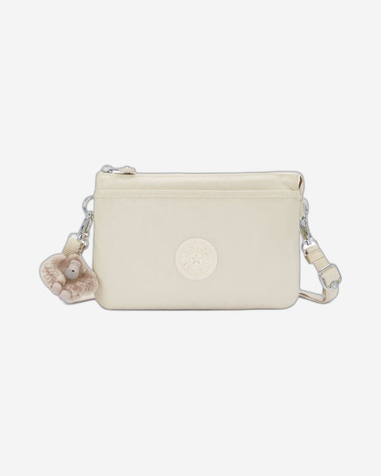 Kipling Riri Beige Pearl Large Pouch with Crossbody Strap C2I7502-3KA
