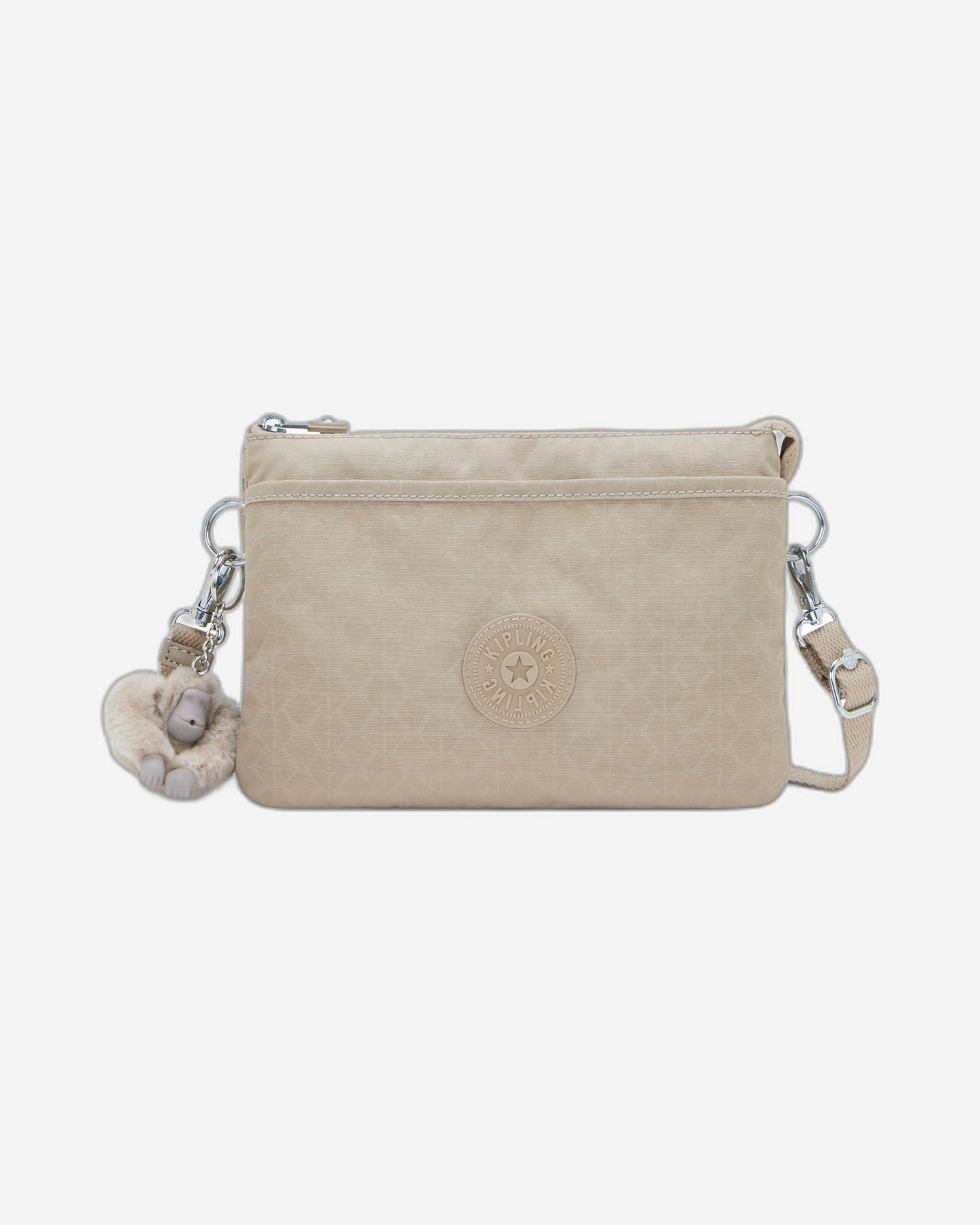 Kipling Riri Signature Beige Embossed Small Crossbody Bag I7502-96A