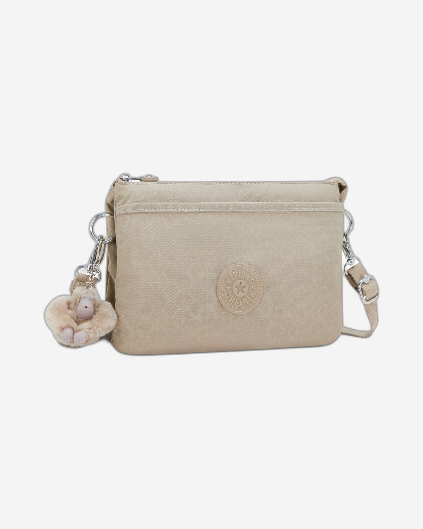 Kipling Riri Signature Beige Embossed Small Crossbody Bag I7502-96A