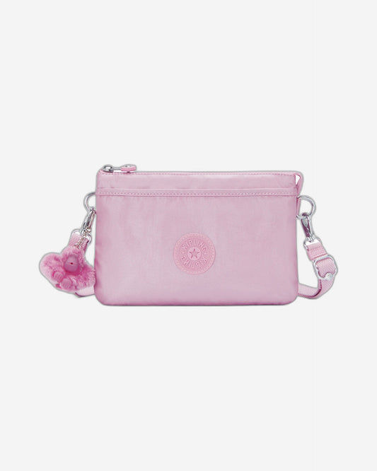 Kipling Riri Metallic Lilac Large Pouch with Crossbody Strap C2I7502-F4D