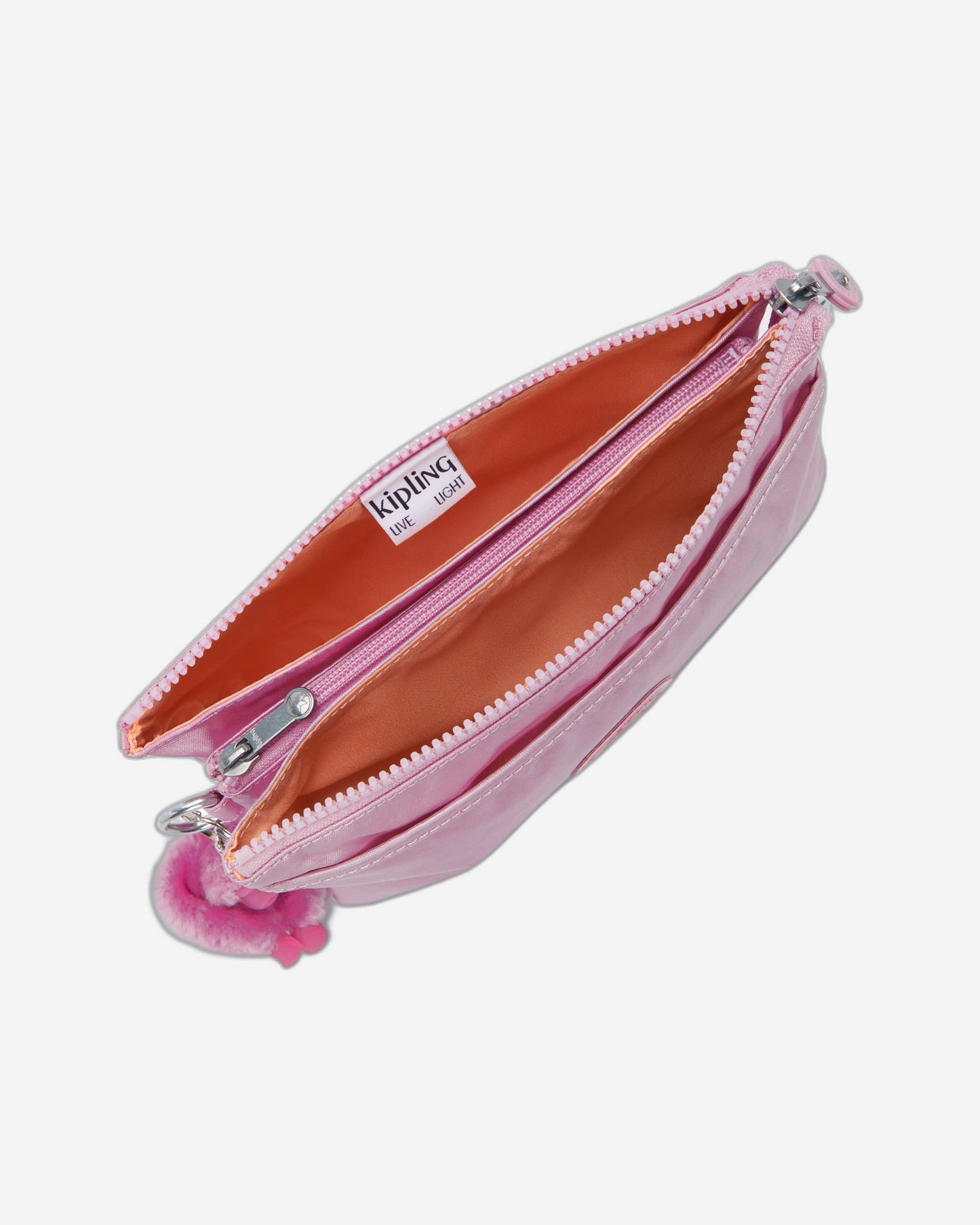 Kipling Riri Metallic Lilac Large Pouch with Crossbody Strap C2I7502-F4D