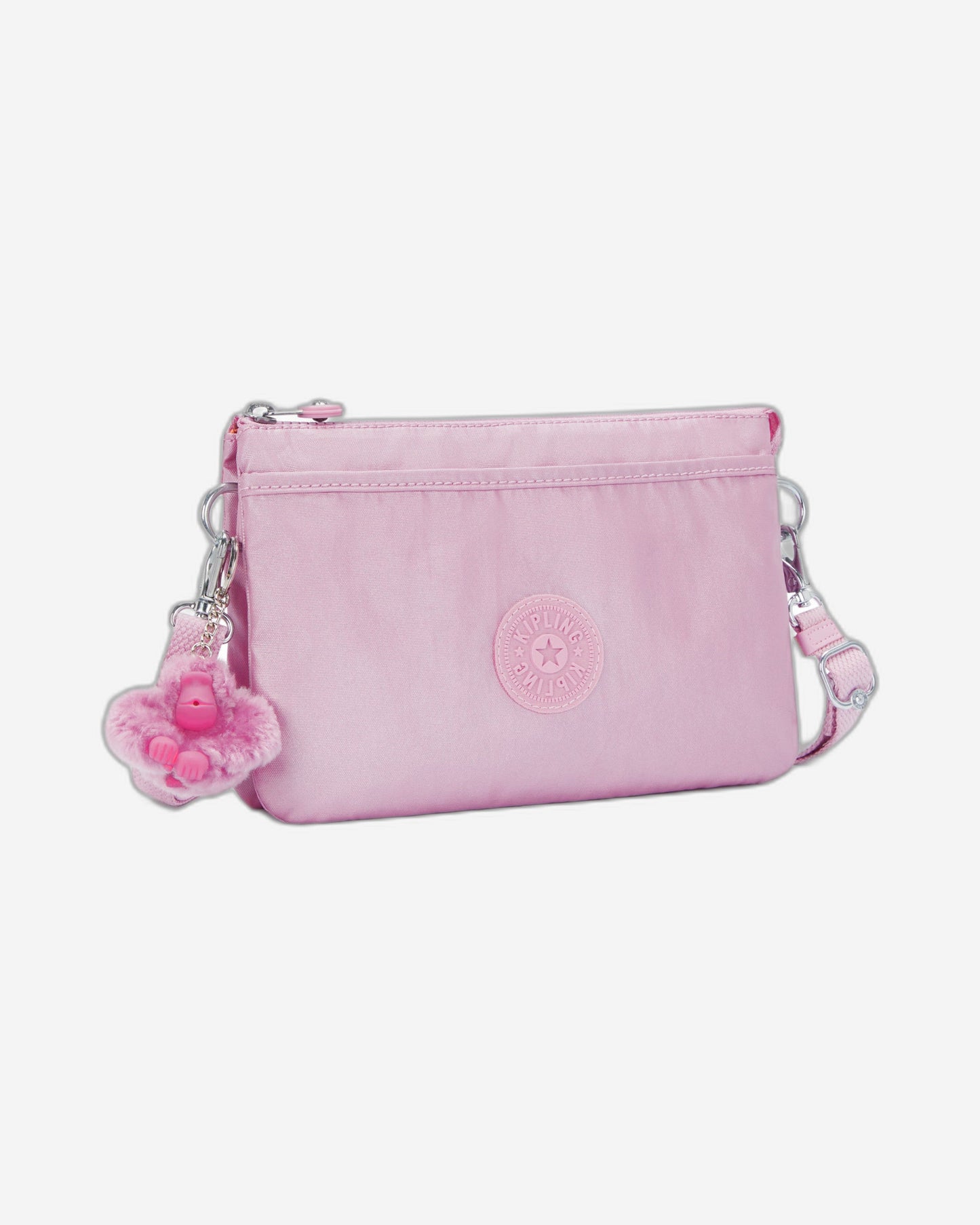 Kipling Riri Metallic Lilac Large Pouch with Crossbody Strap C2I7502-F4D