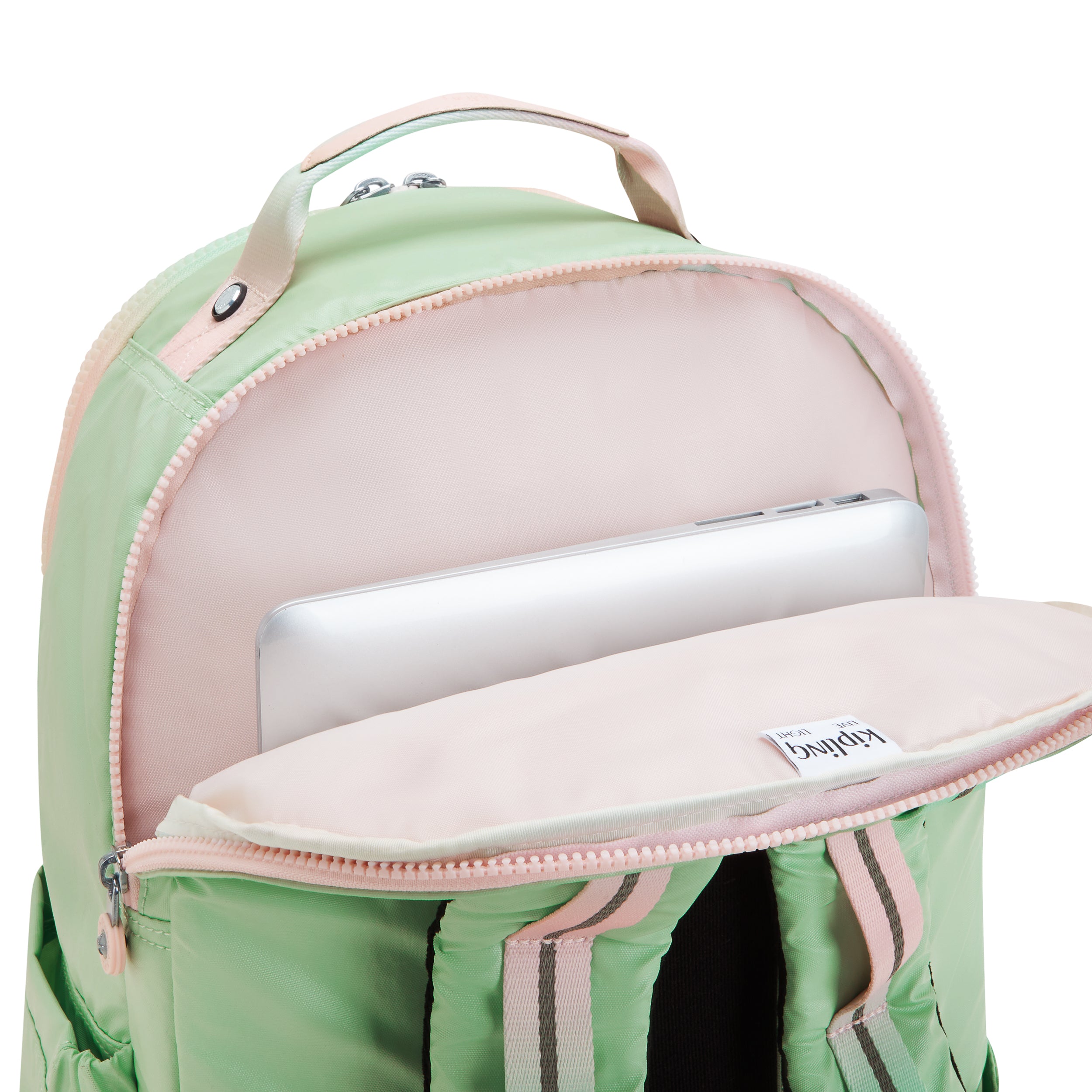 Kipling Seoul College Soft Green Met Large Backpack C2I7547-5KY