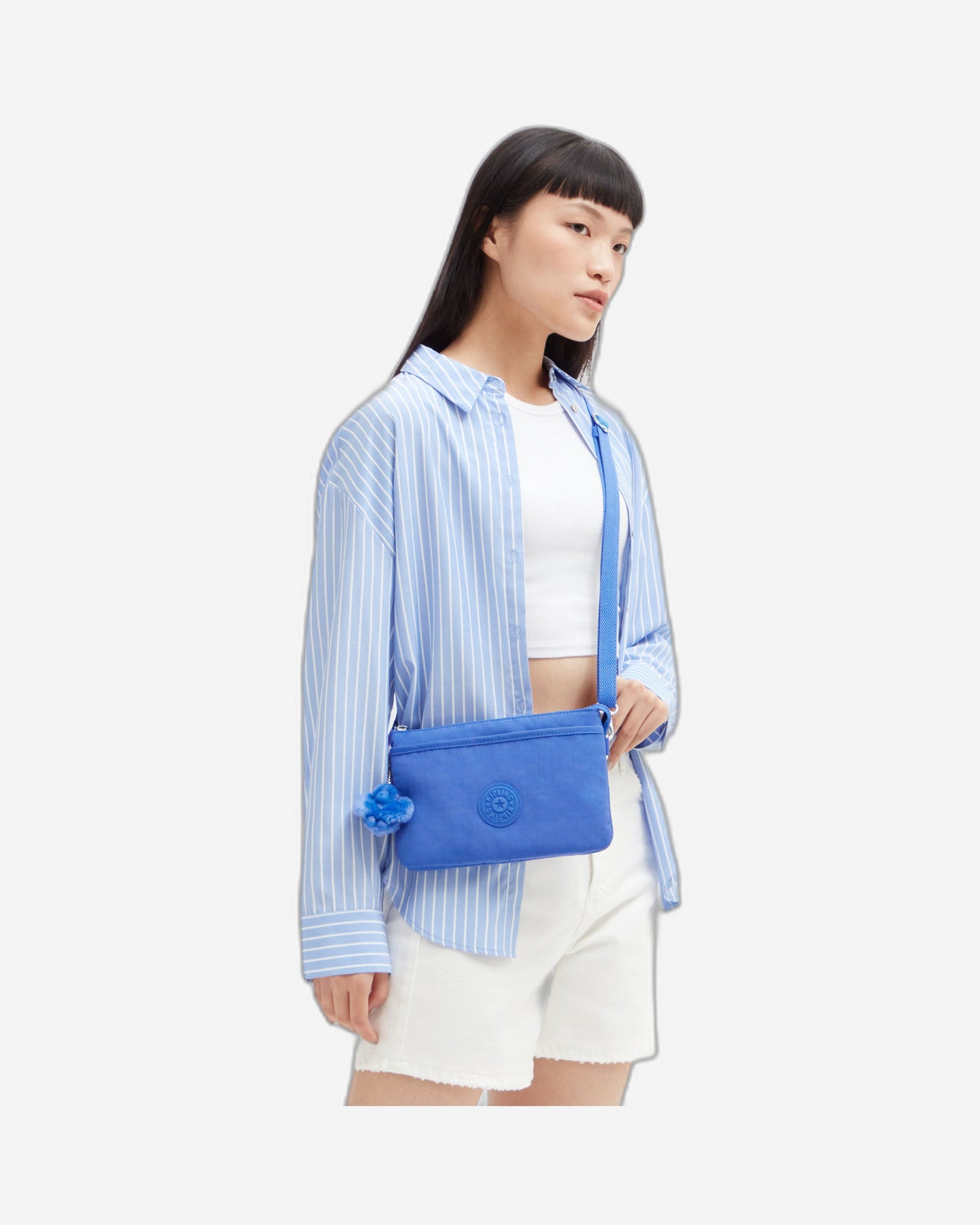 Kipling Riri Havana Blue Large Pouch with Crossbody Strap C2I7590-JC7