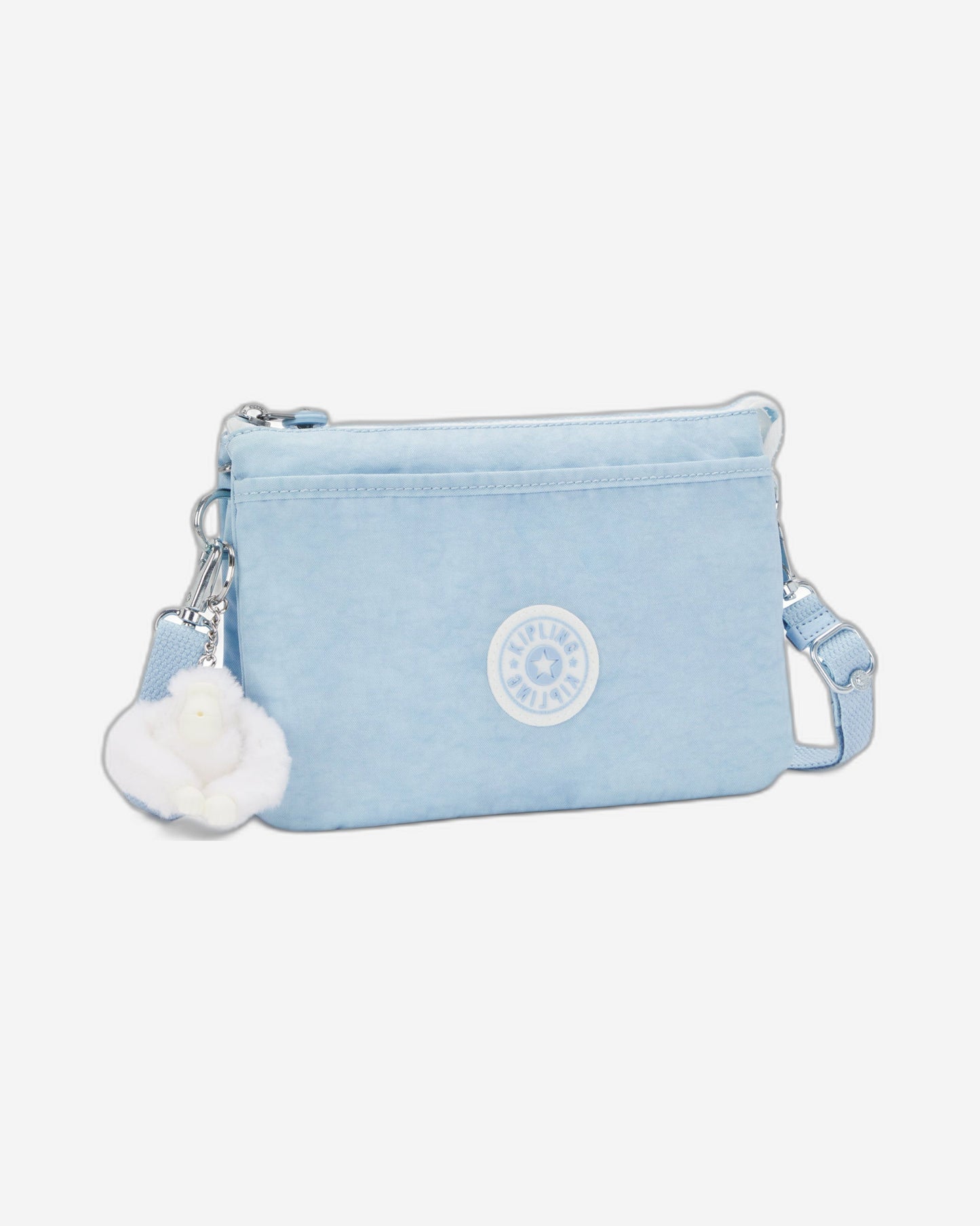 Kipling Riri Frost Blue Bl Large Pouch with Crossbody Strap C2I7590-LZ8