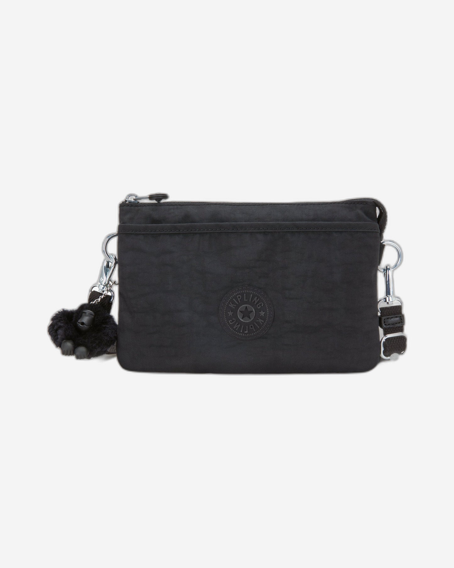 Kipling Riri Black Noir Large Pouch with Crossbody Strap C2I7590-P39