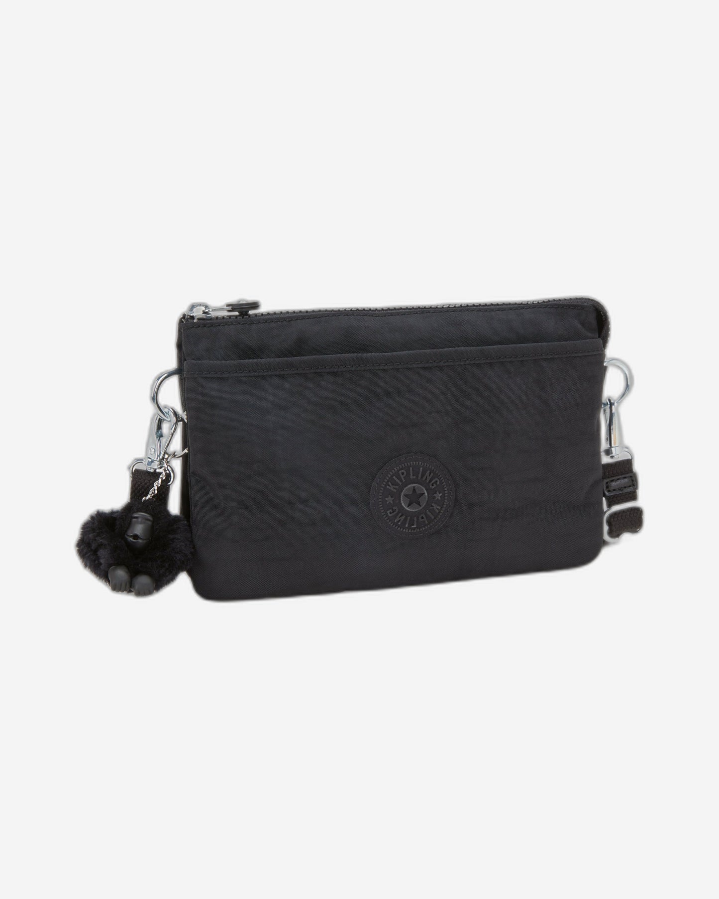 Kipling Riri Black Noir Large Pouch with Crossbody Strap C2I7590-P39