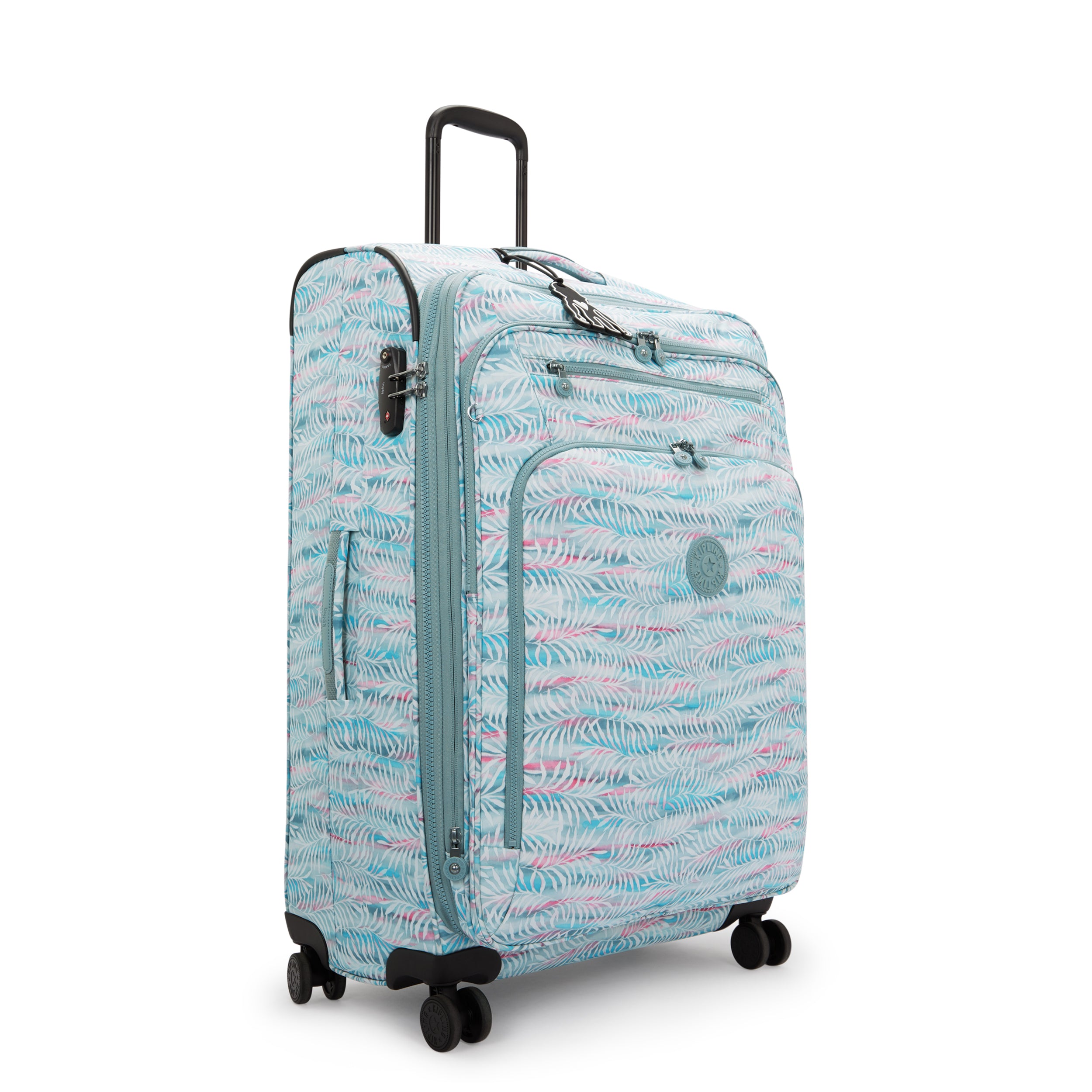 Kipling New Youri Spin L Palmtree Leaves Large Expandable Wheeled Luggage I7640-3QN