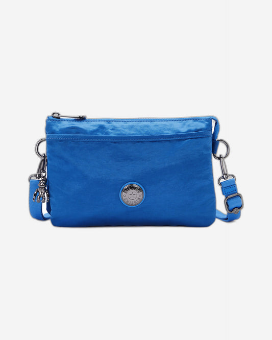 Kipling Riri Satin Blue Large Pouch with Crossbody Strap C2I7679-S9H
