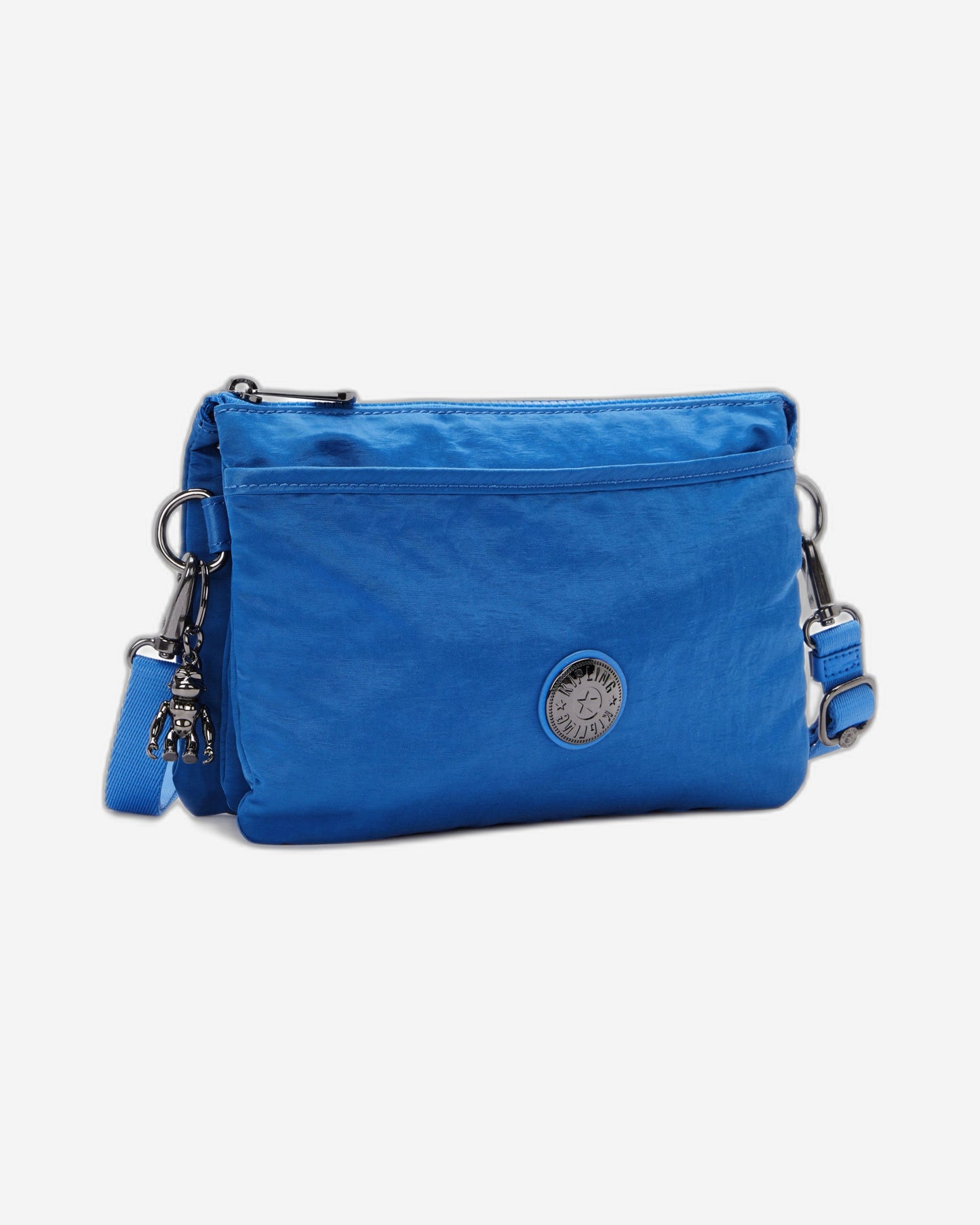 Kipling Riri Satin Blue Large Pouch with Crossbody Strap C2I7679-S9H