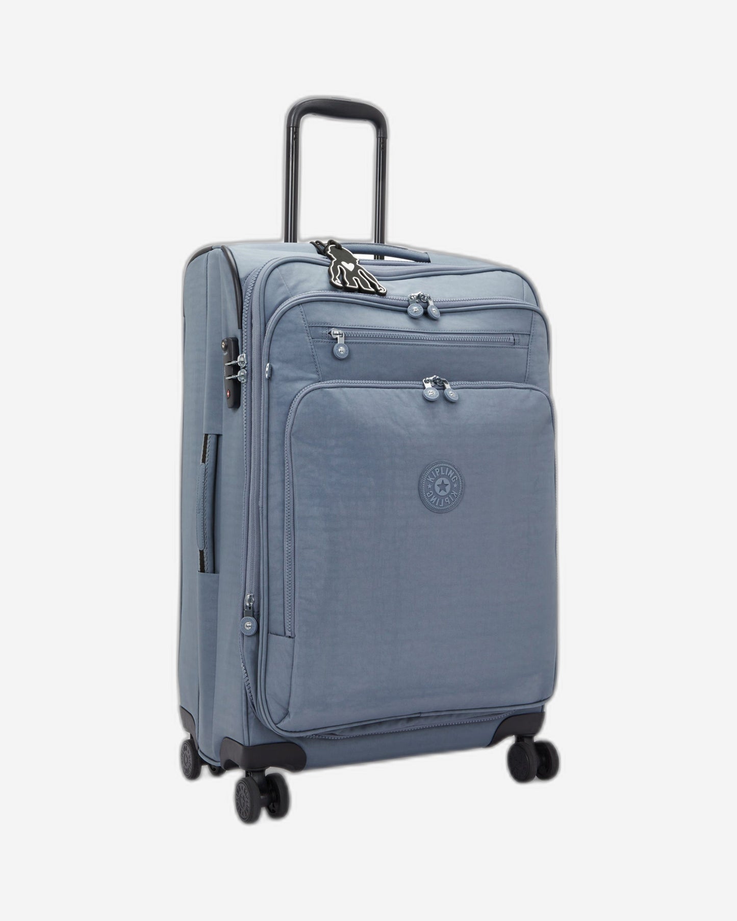 Kipling New Youri Spin M Blue Stone Medium expandable wheeled luggage I7706-6FB