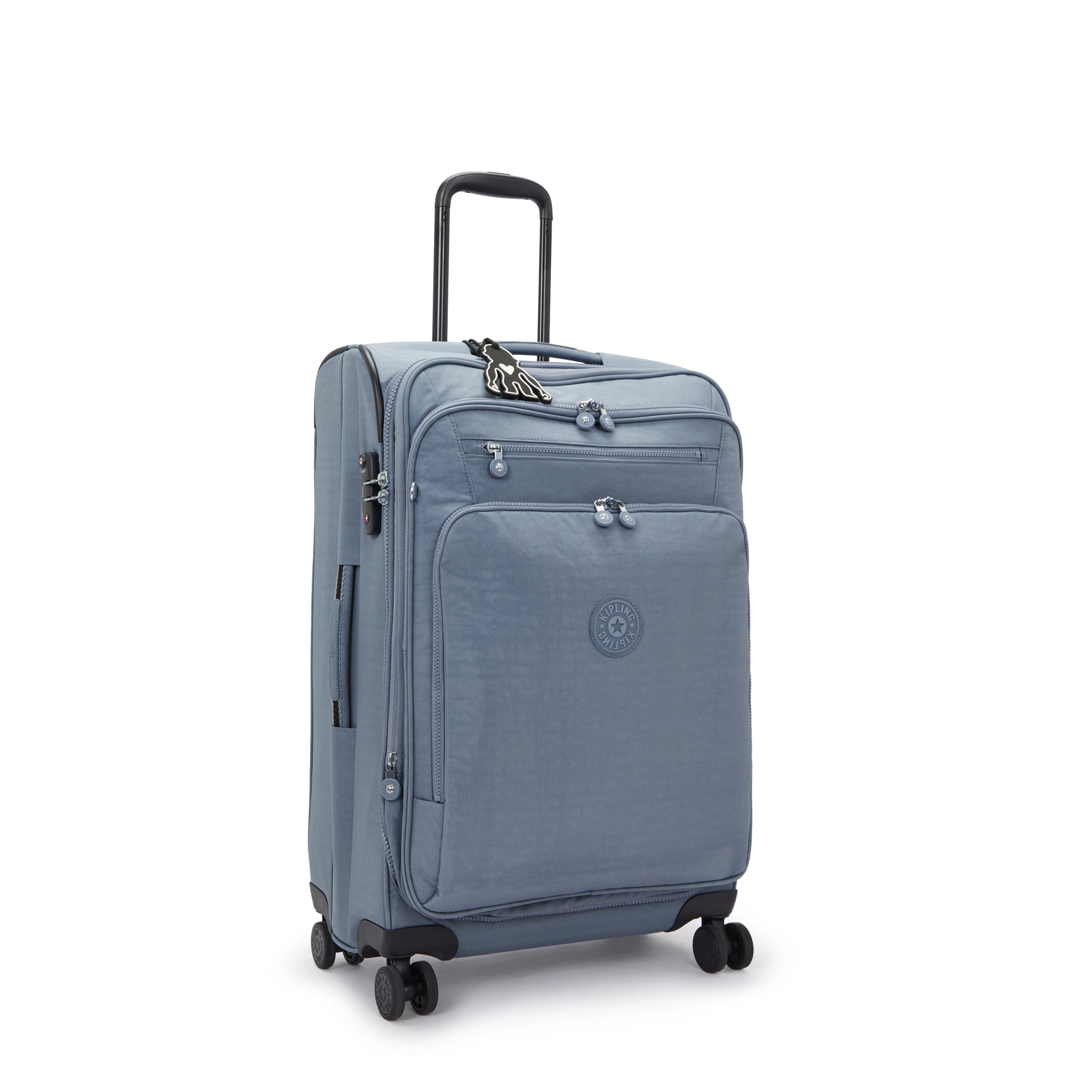 Kipling New Youri Spin M Blue Stone Expandable Wheeled Luggage I7706-6FB