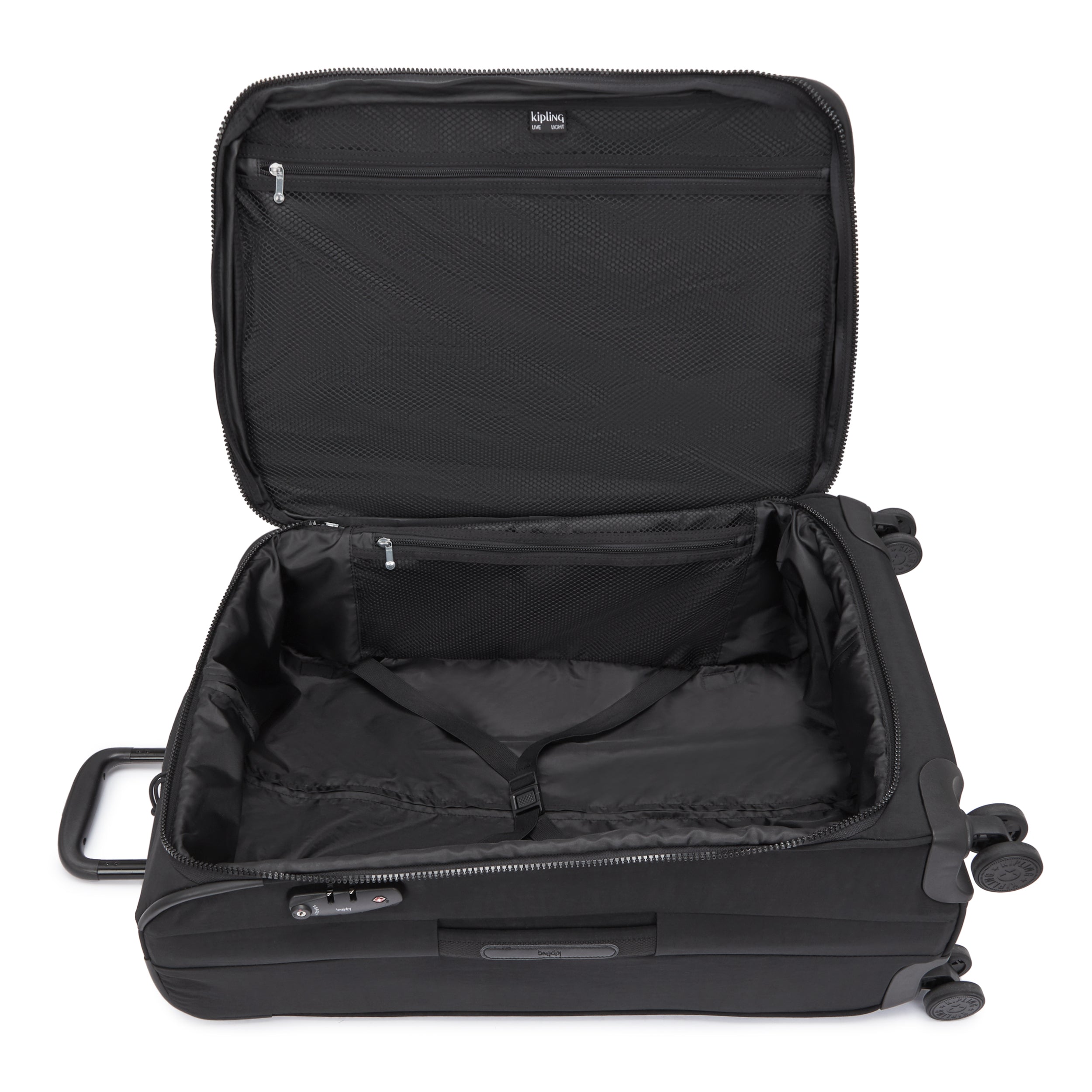 Kipling New Youri Spin M Black Noir Medium Expandable Spinner C2I7706-P39