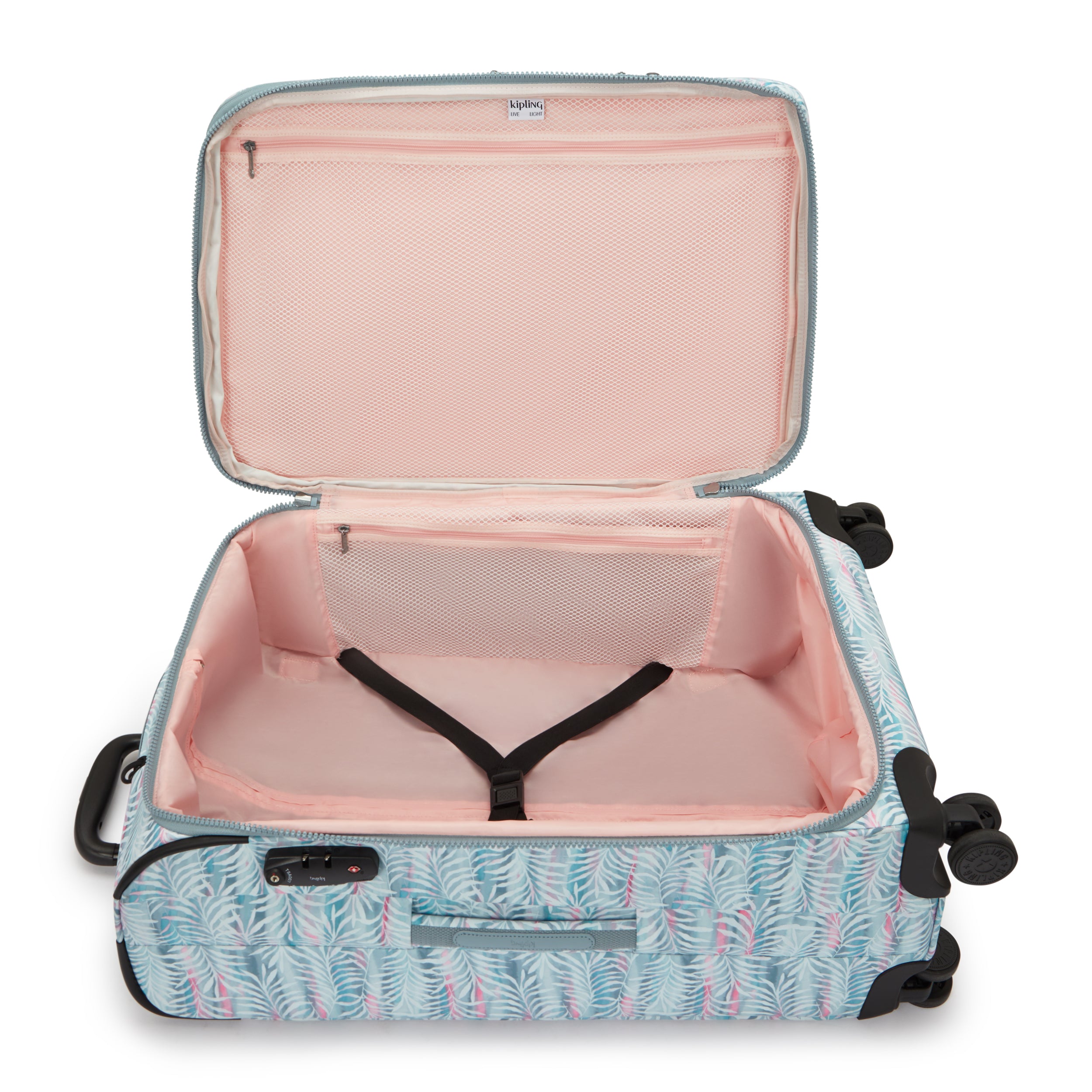 Kipling New Youri Spin M Palmtree Leaves Medium Expandable Wheeled Luggage I7788-3QN